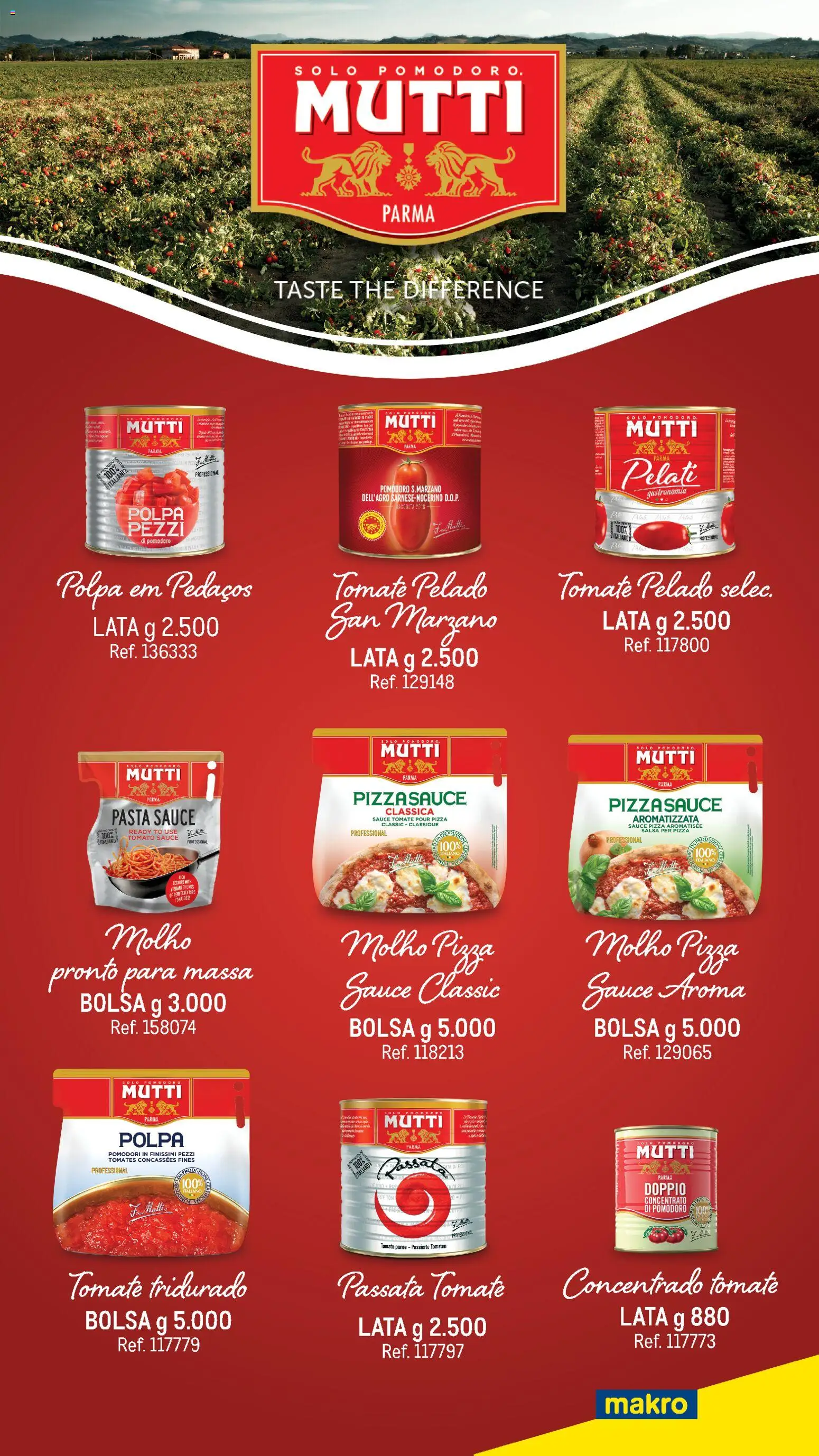 Makro Monofolha MUTTI │ válido de 18.05.2026 | Página: 1 | Produtos: Bolsa, Tomates, Tomate, Massa