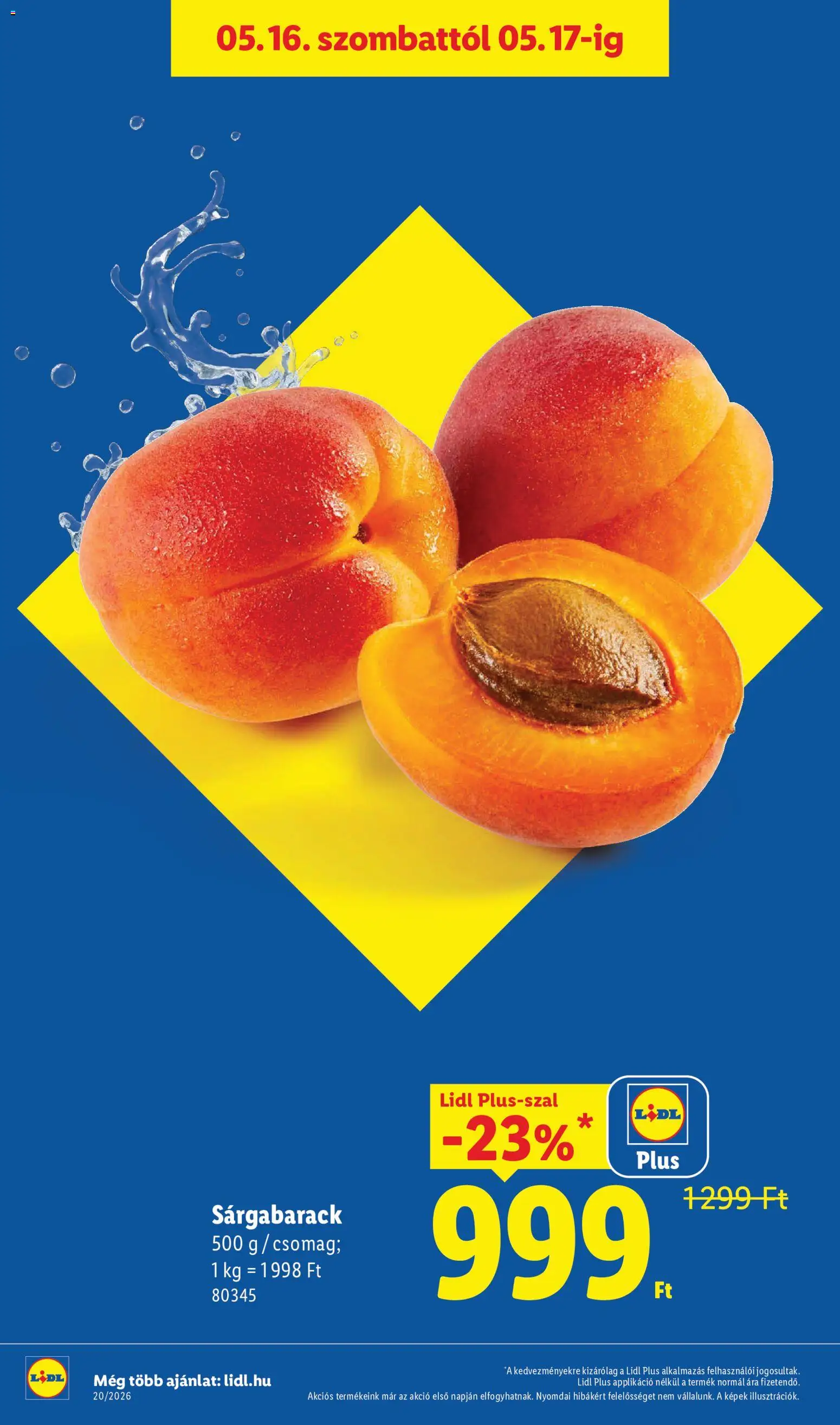 Lidl akciós ujság - amely érvényes a következő dátumtól: 14.05.2026 | Oldal: 42 | Termékek: Sárgabarack