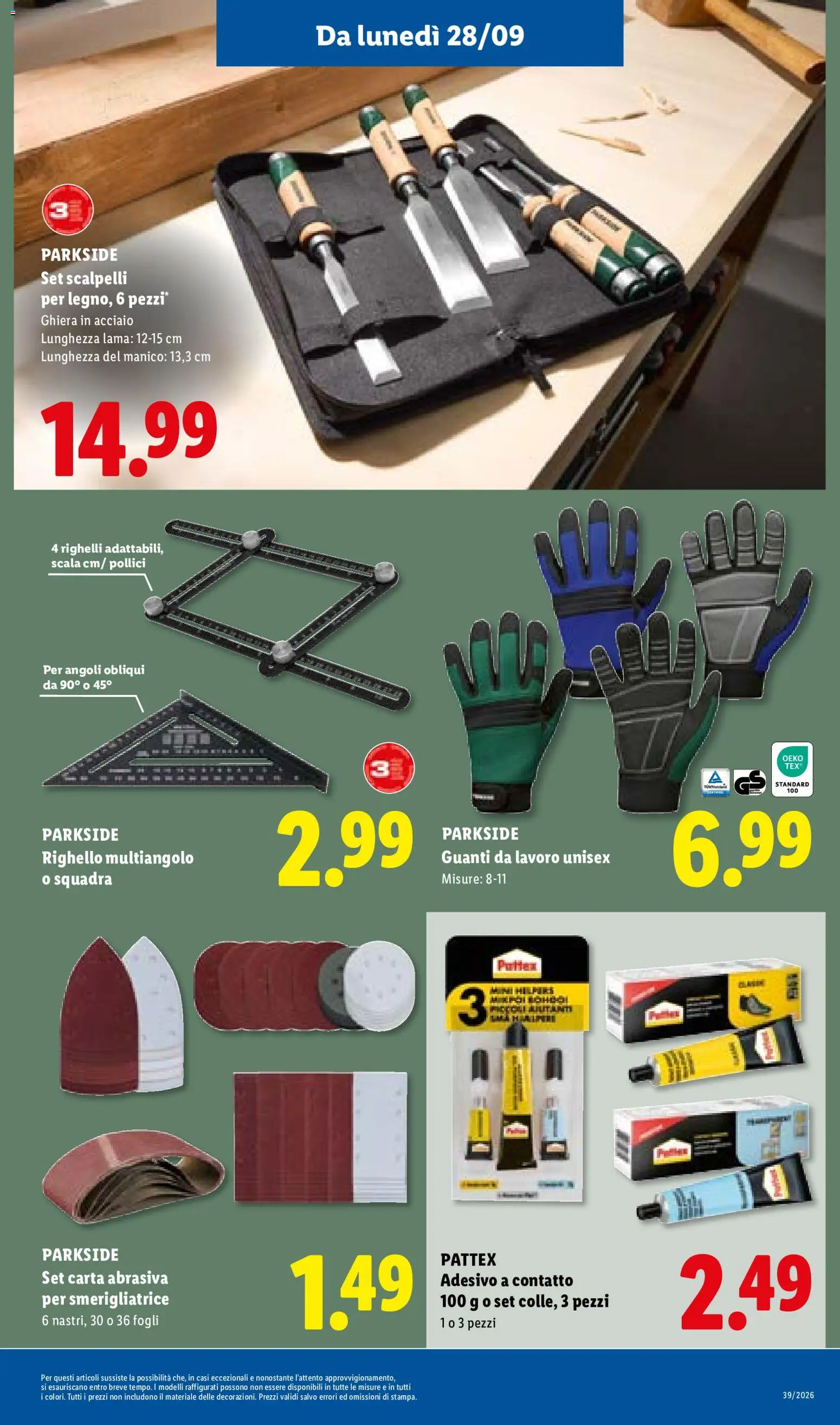 Volantino Lidl del 24/09/2026 | Pagina: 39 | Prodotti: Guanti, Scala, Smerigliatrice