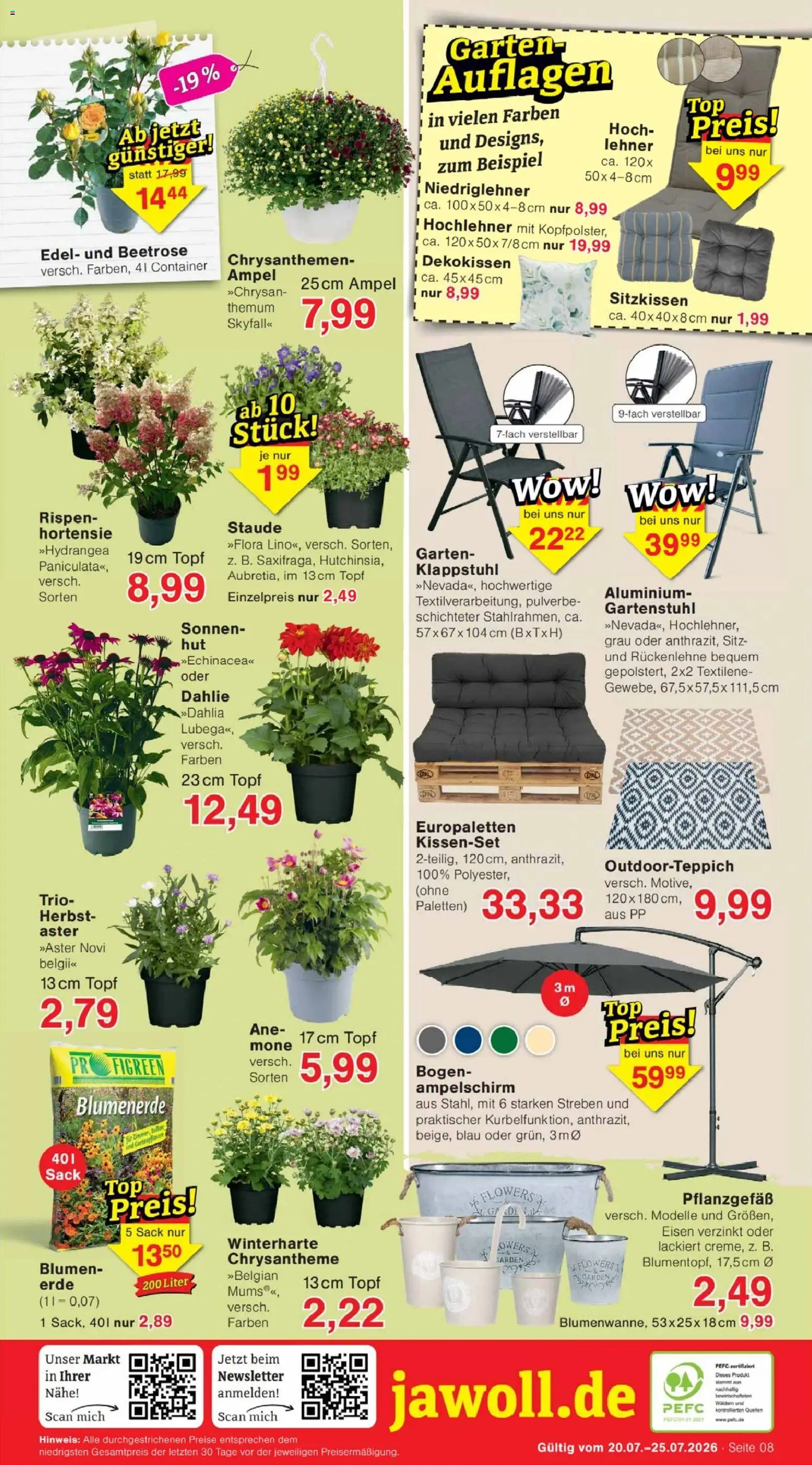Jawoll Prospekt – gültig ab 20.07.2026 | Seite: 12 | Produkte: Hortensie, Blumen, Blumenerde