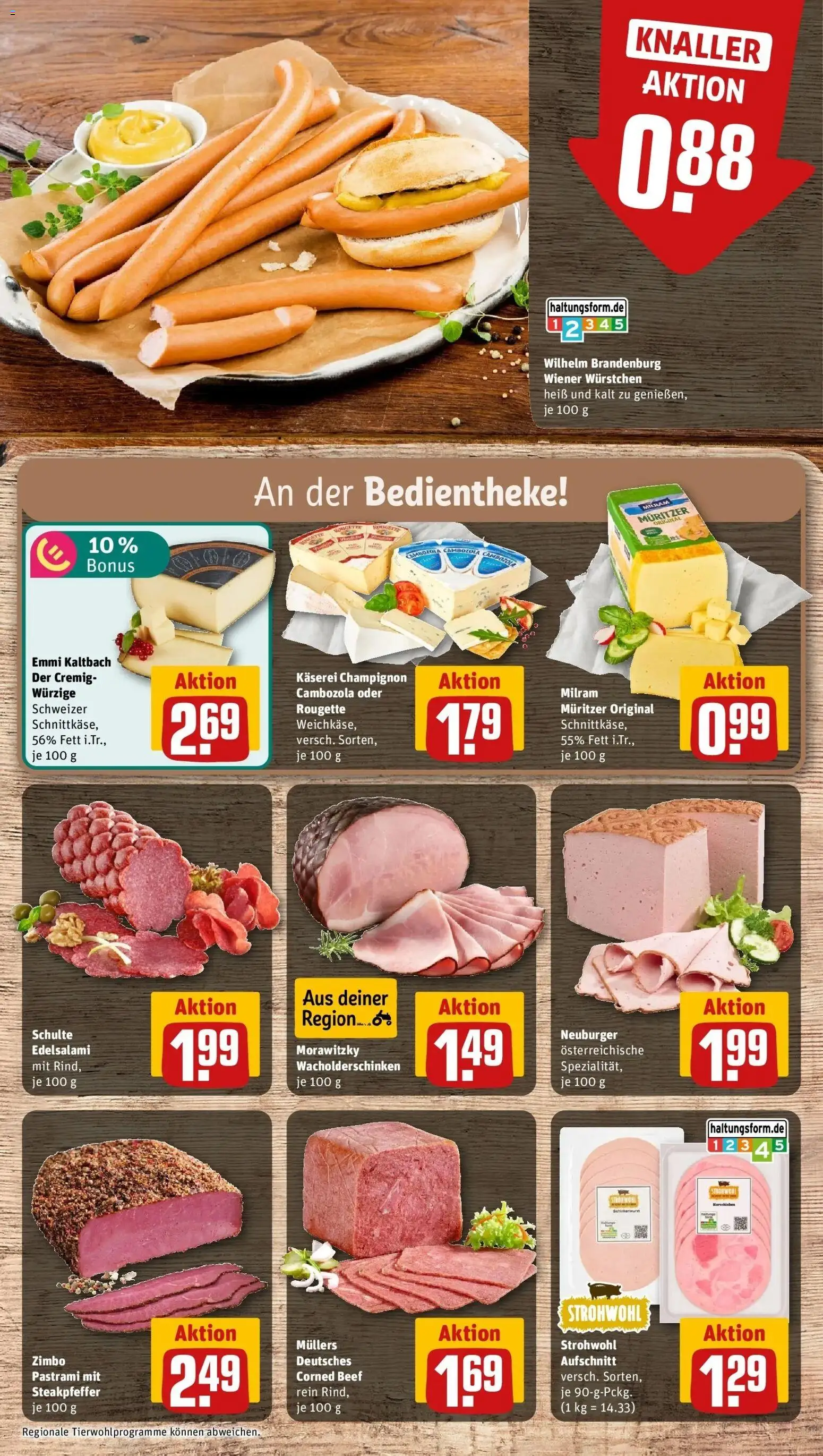 REWE Prospekt ab 28.09.2026 zum Blättern » Angebote | Seite: 15 | Produkte: Wiener wurstchen, Milram, Morawitzky