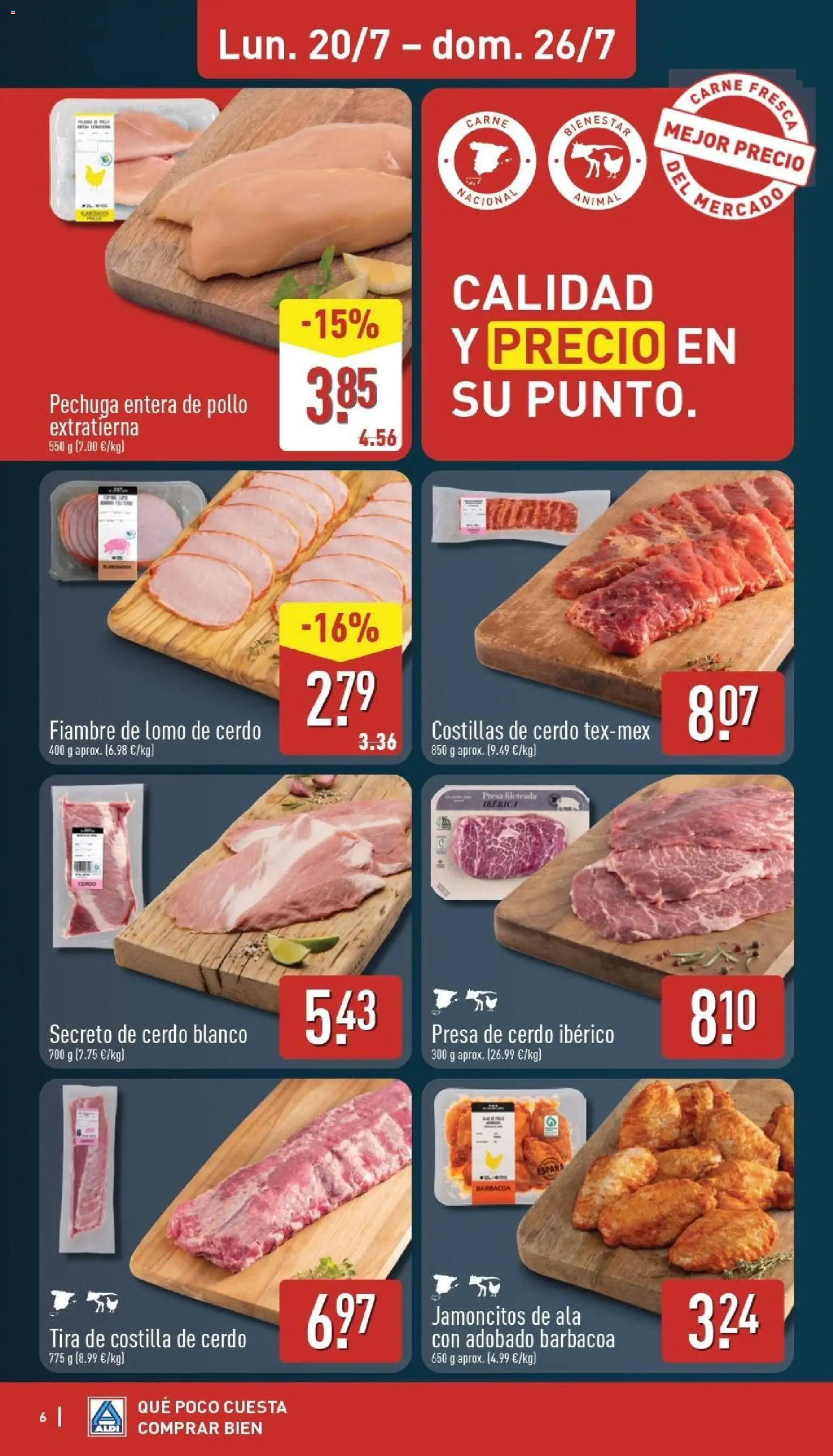 Aldi folleto Canarias │ válido desde el 20/07/2026 | Página: 6 | Productos: Cerdo, Costilla de cerdo, Barbacoa