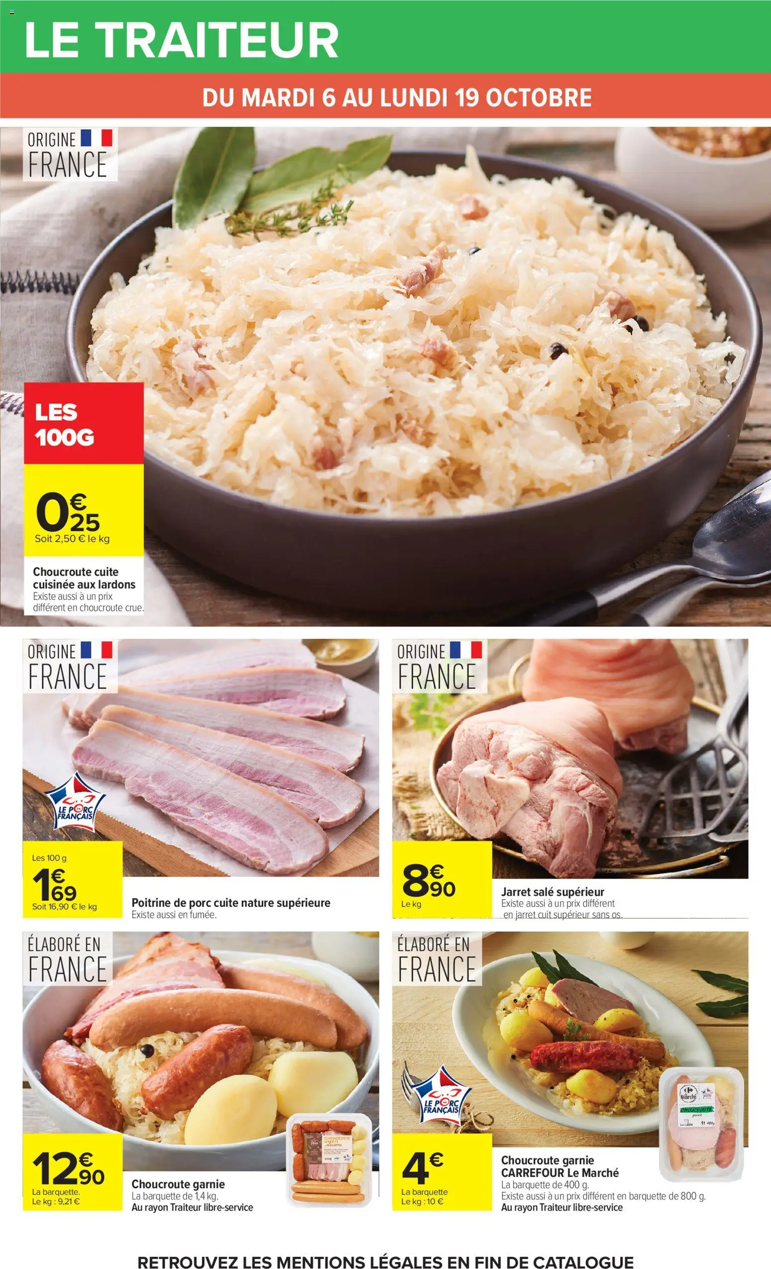 {H1} | Page: 25 | Produits: Choucroute, Poitrine de porc, Lardons, Choucroute cuite