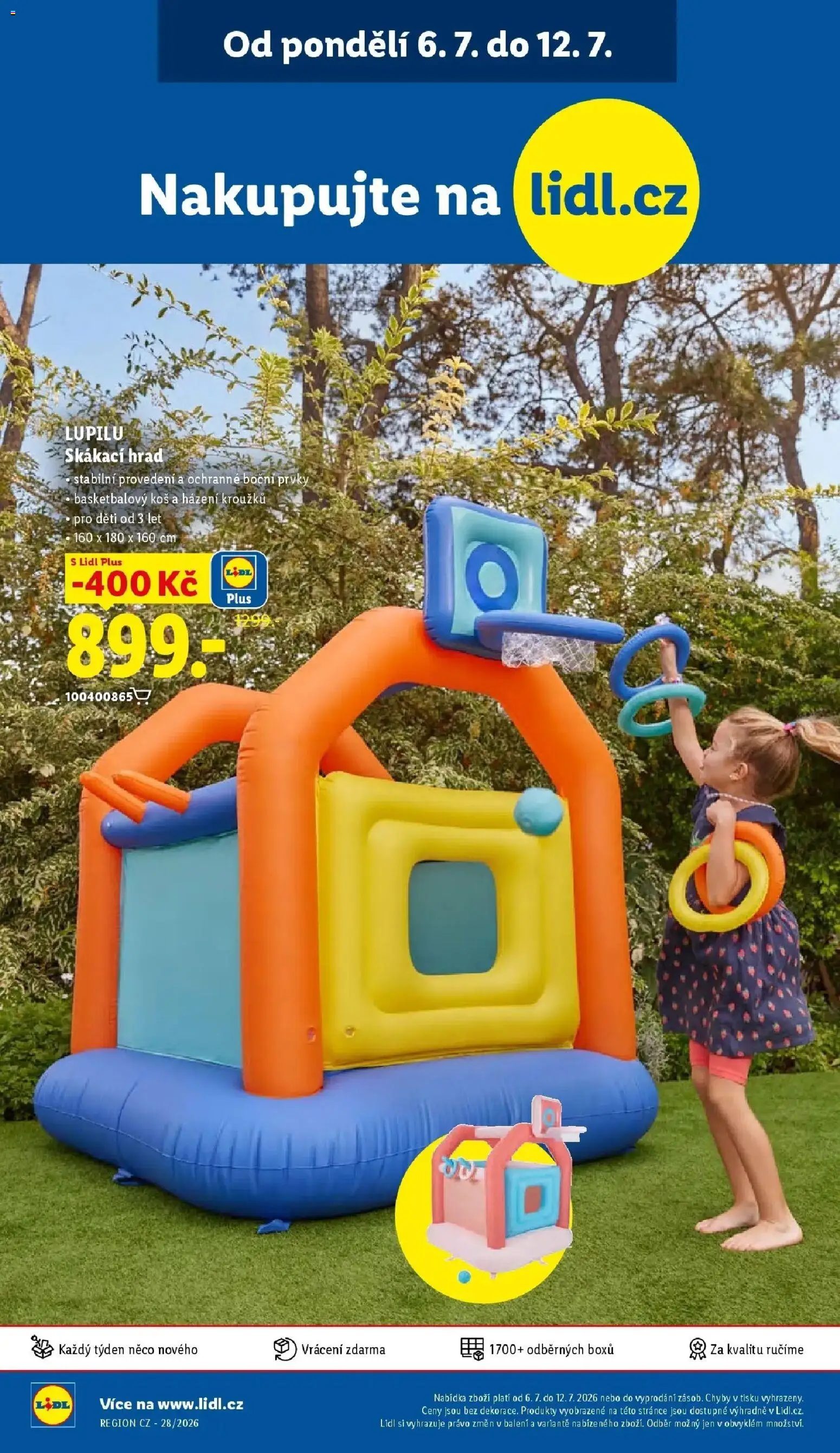 Lidl aktuální leták od 09.07.2026 | Strana: 50 | Produkty: Skákací hrad, Koš