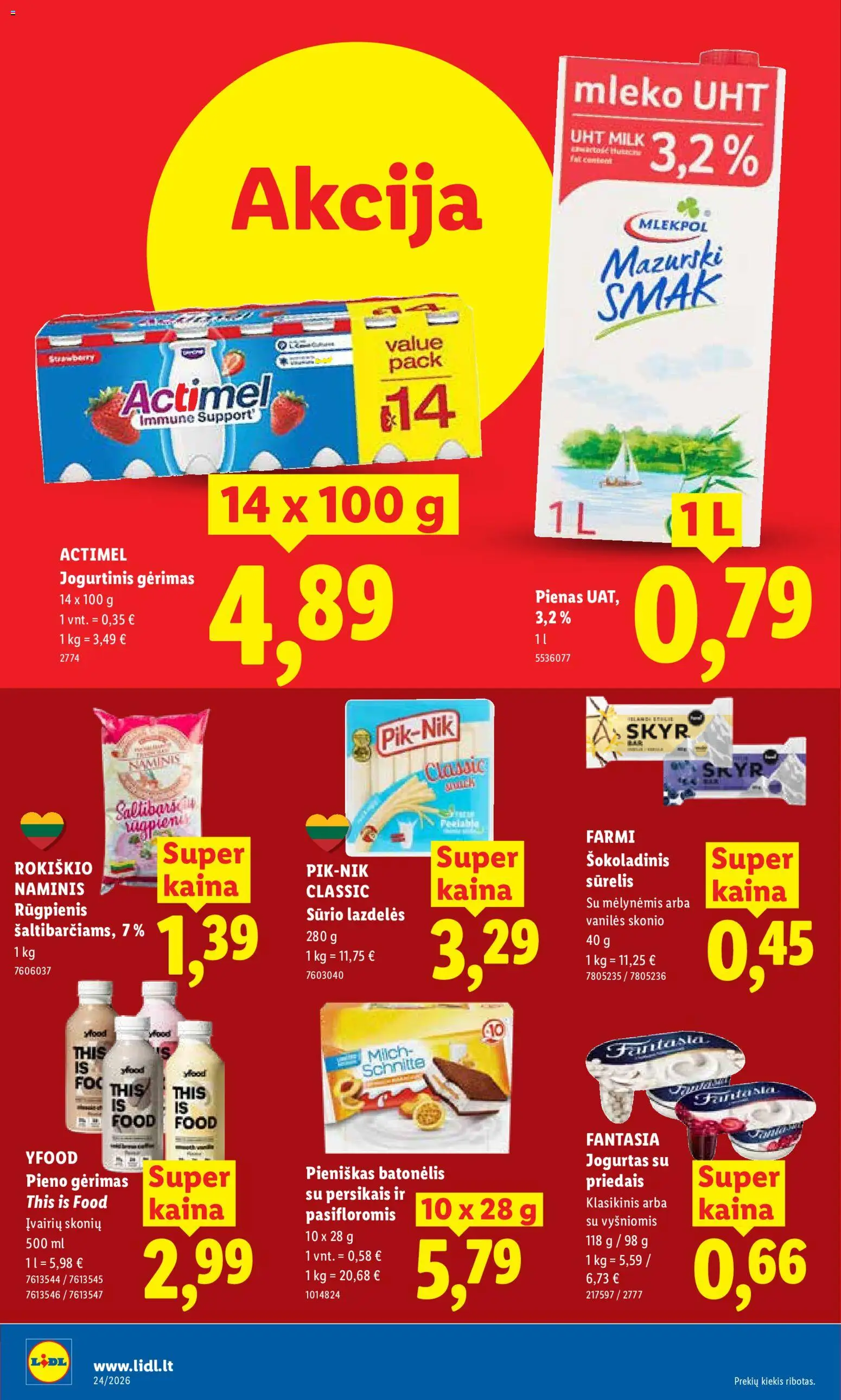 LIDL akcijos nuo 08.06.2026 | Puslapis: 12 | Prekių: Sūrelis, Pienas, Jogurtas