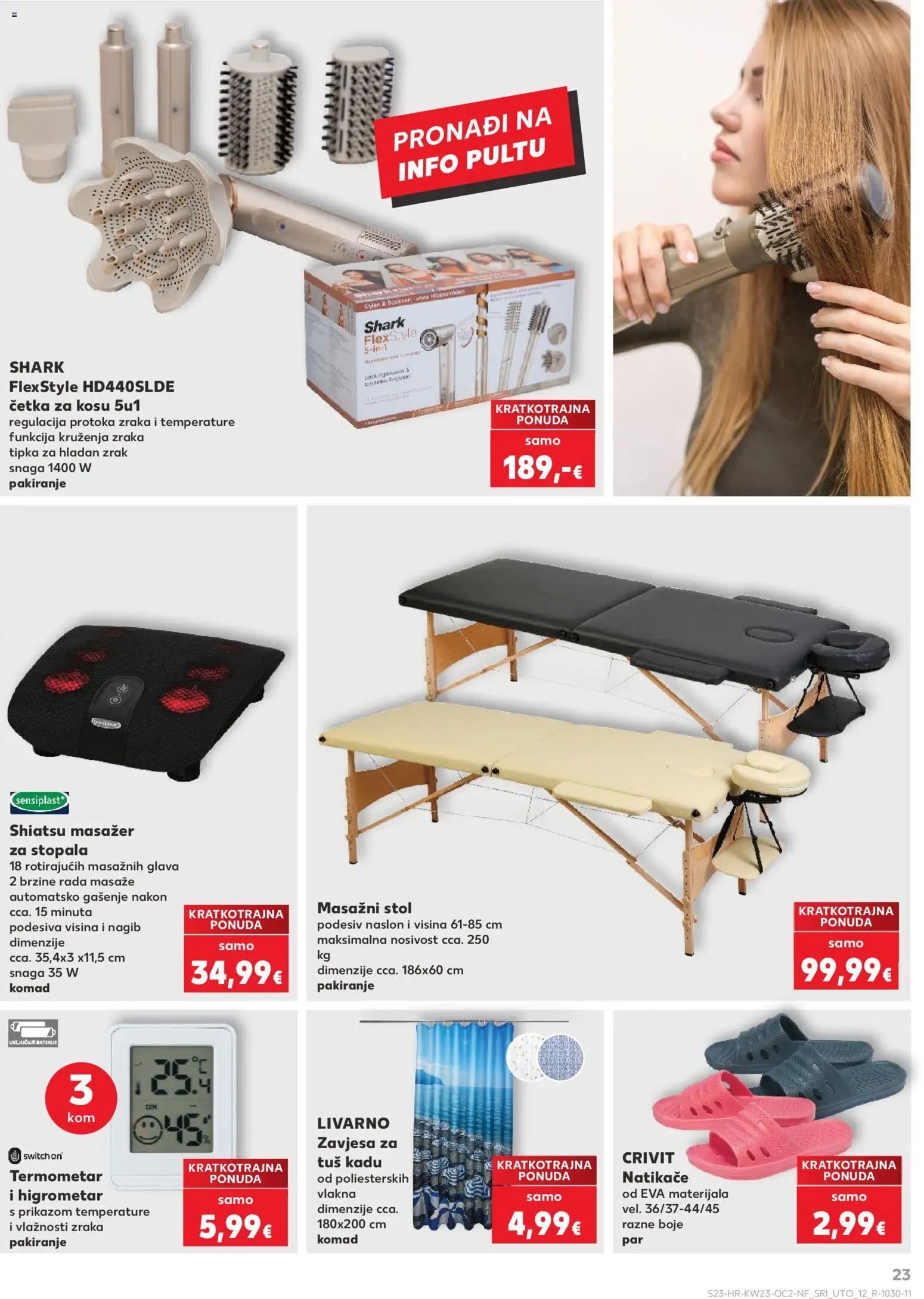 Kaufland katalog | vrijedi od 03.06.2026 | Stranica: 23 | Proizvodi: Tuš, Natikače, Baterije, Četka za kosu