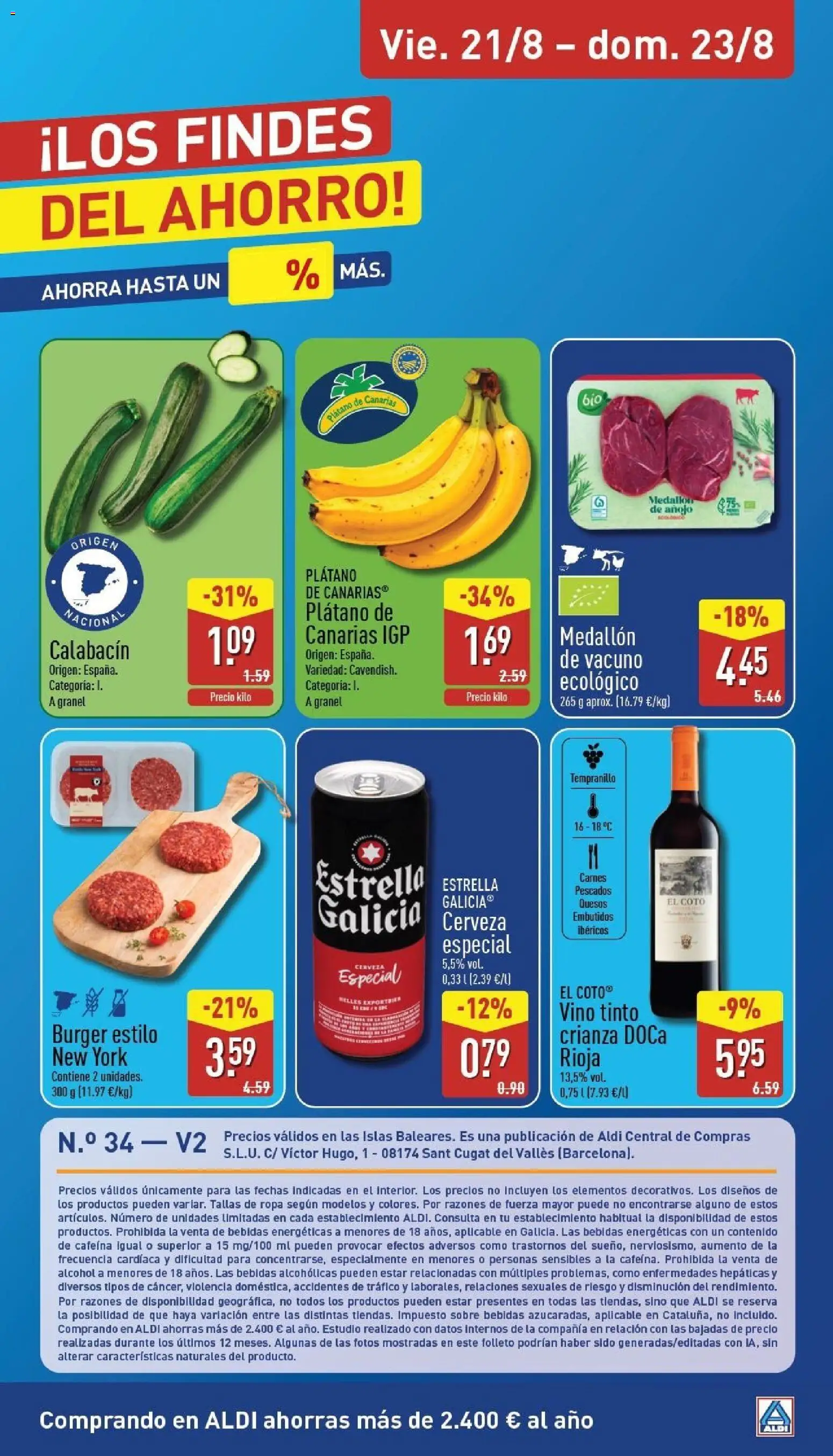 Aldi folleto Baleares │ válido desde el 17/08/2026 | Página: 28 | Productos: Calabacín, Vino tinto, Vino, Embutidos
