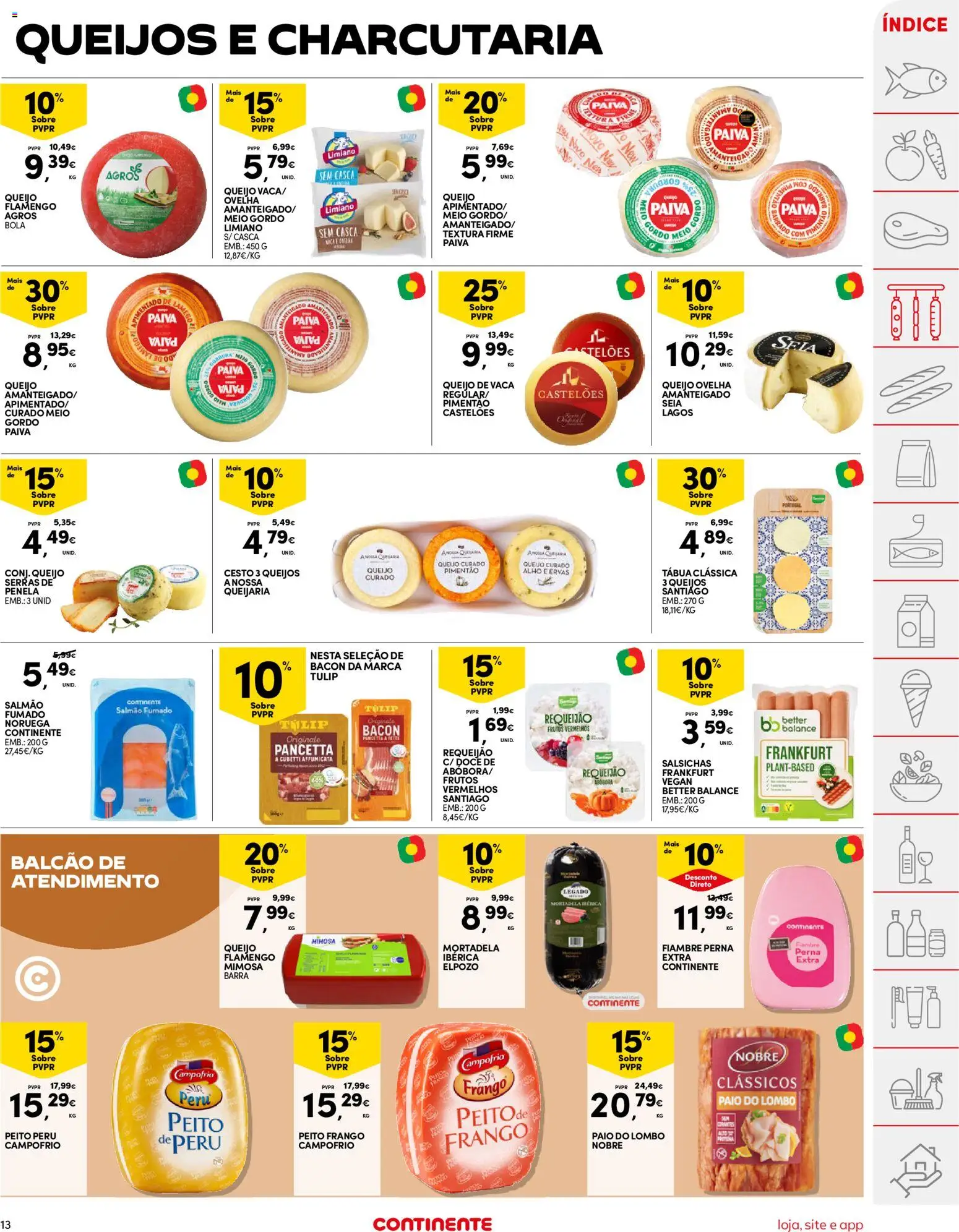 Continente folheto │ válido de 20/10/2026 | Página: 13 | Produtos: Frango, Peru, Pimentão, Requeijão