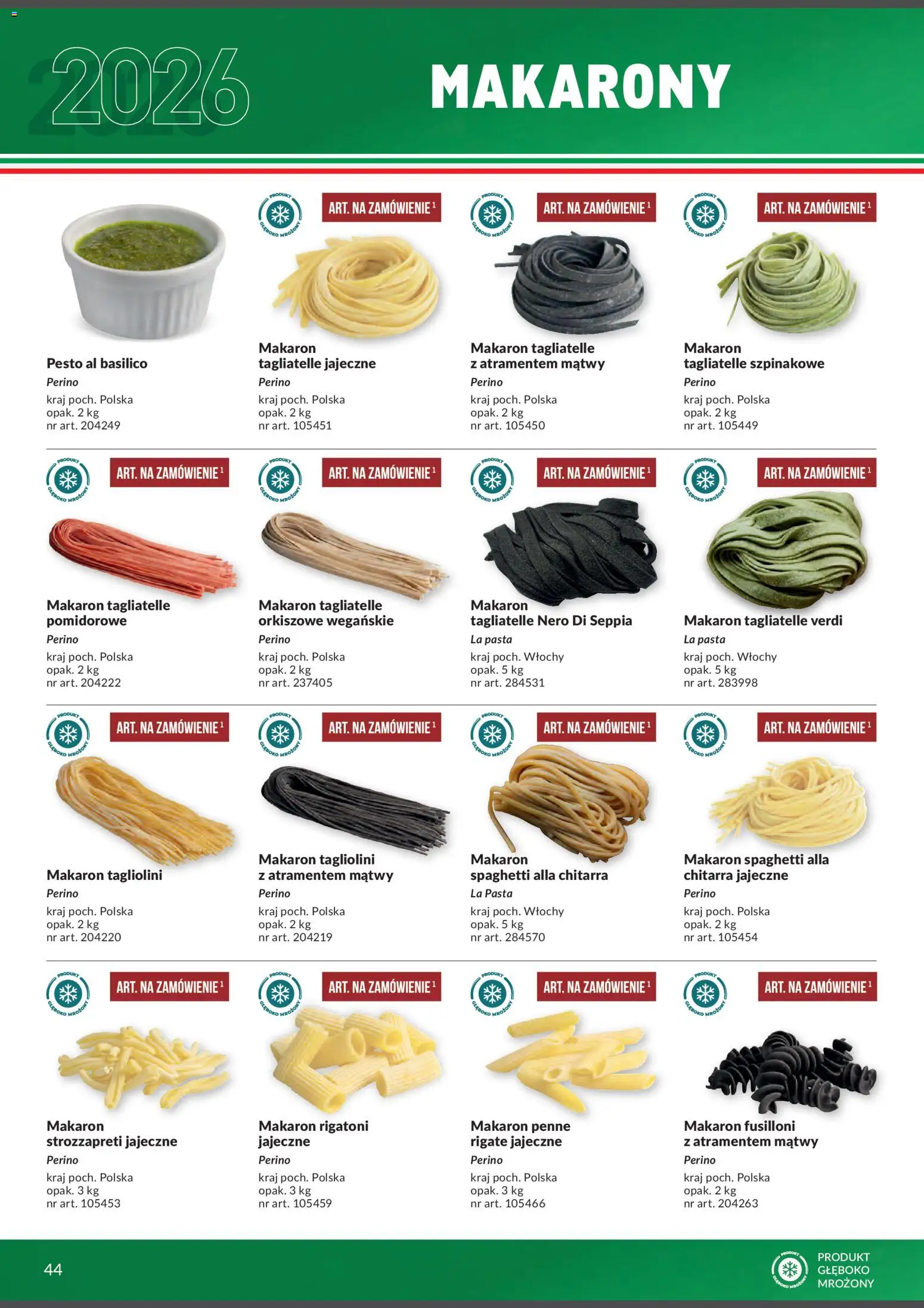 Makro Gazetka - Italia od 01.02.2026 | Strona: 44 | Produkty: Makaron tagliatelle, Makaron penne, Makaron spaghetti, Pesto