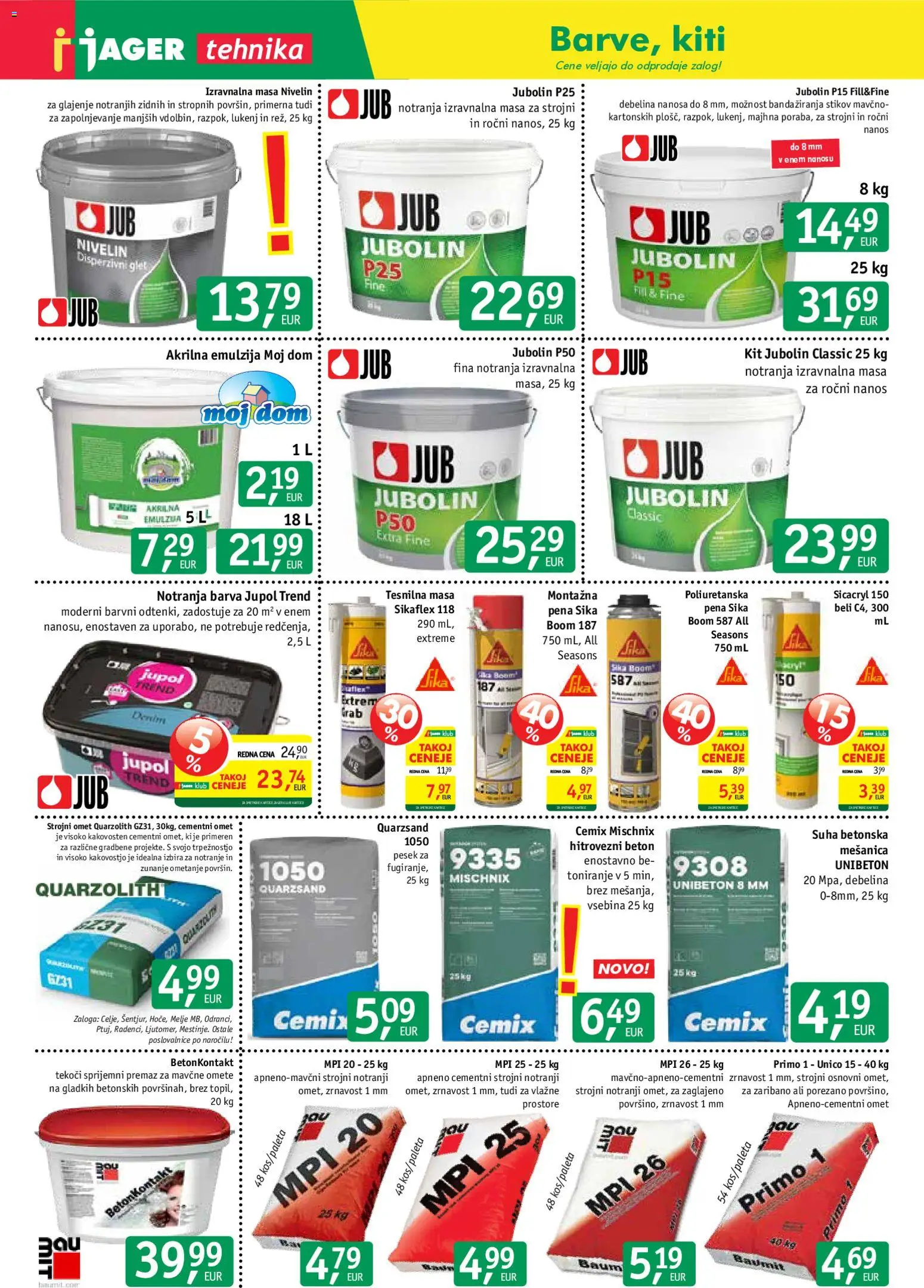 Novi Jager katalog ponudbe – veljaven od 29.07.2026 | Stran: 3 | Izdelki: Barva, Beton