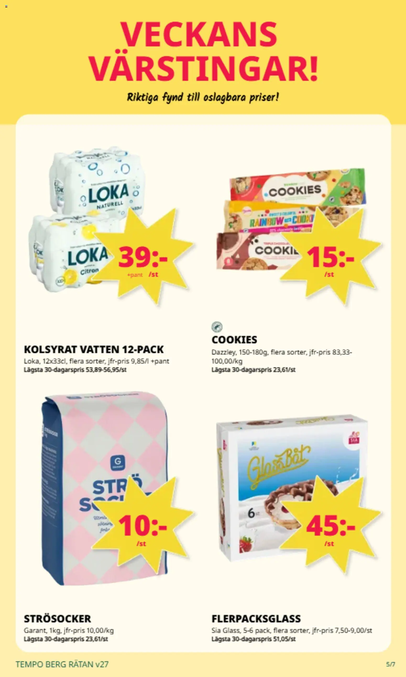 Tempo reklamblad aktuell från 29/06/2026 | Sida: 3 | Produkter: Strösocker, Loka, Citron