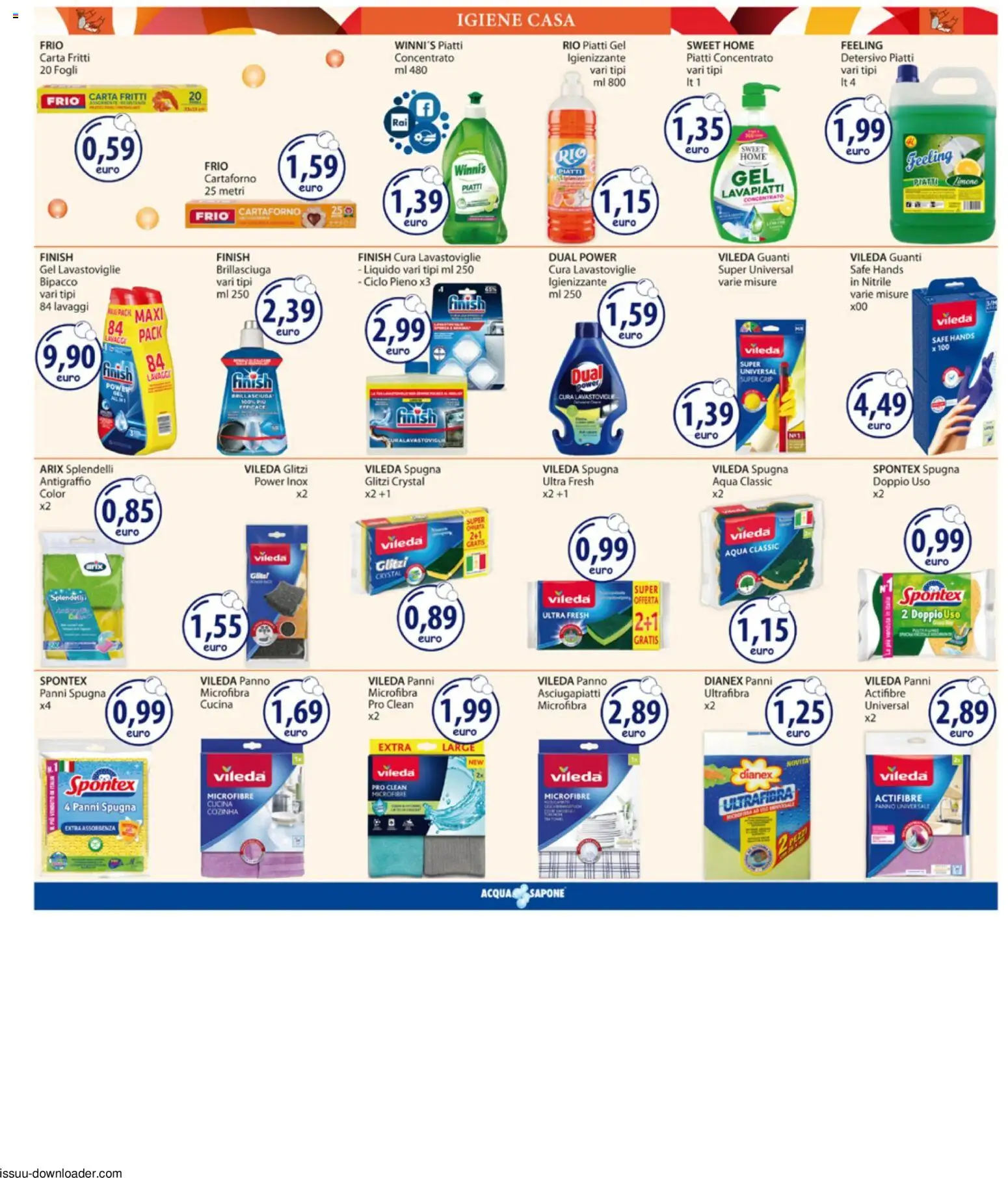 Volantino Acqua e Sapone del 13/07/2026 | Pagina: 14 | Prodotti: Spugna, Sapone, Limone, Lavastoviglie