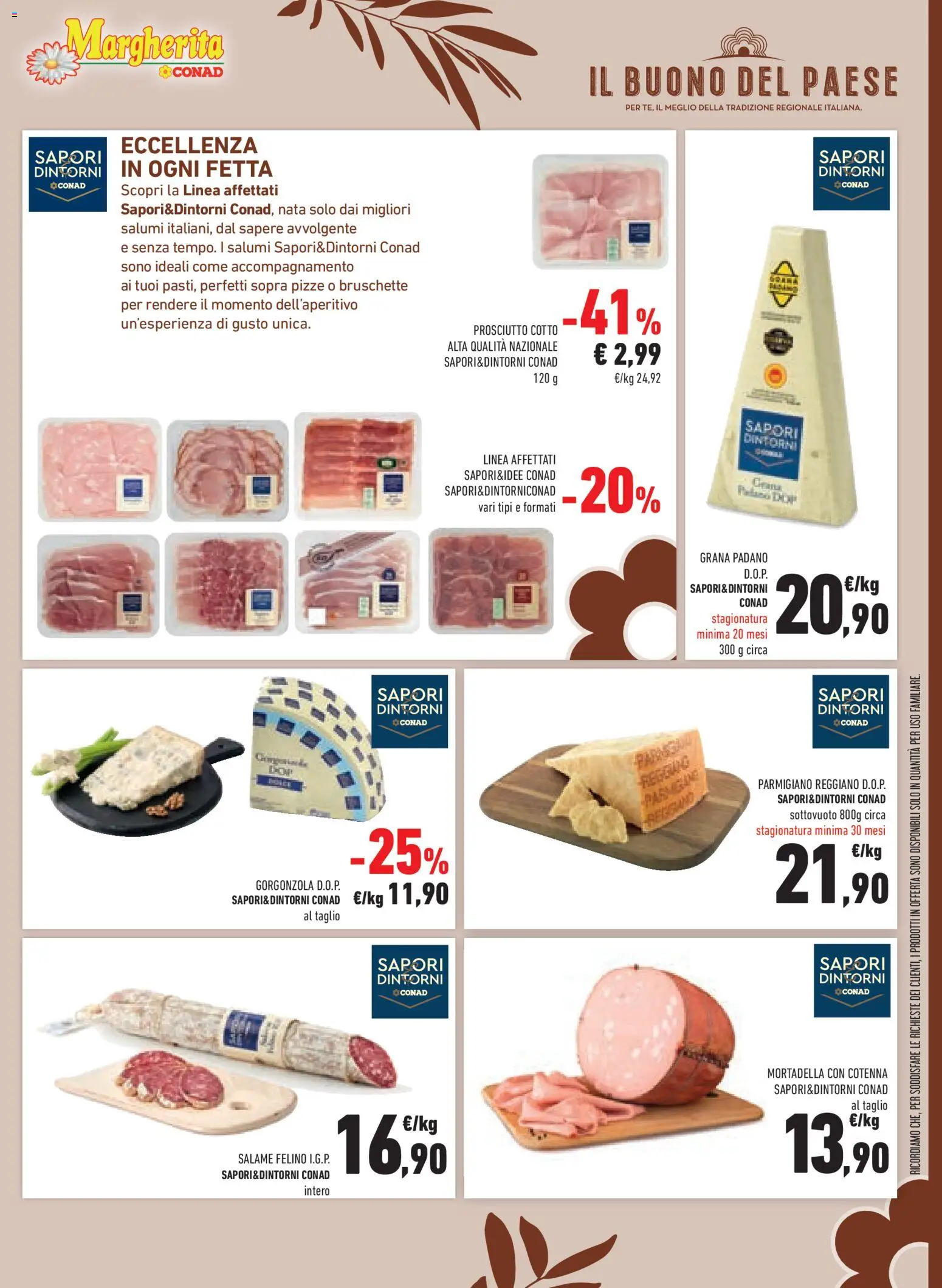 Volantino Conad del 01/07/2026 | Pagina: 13 | Prodotti: Mortadella, Grana Padano, Parmigiano, Gorgonzola