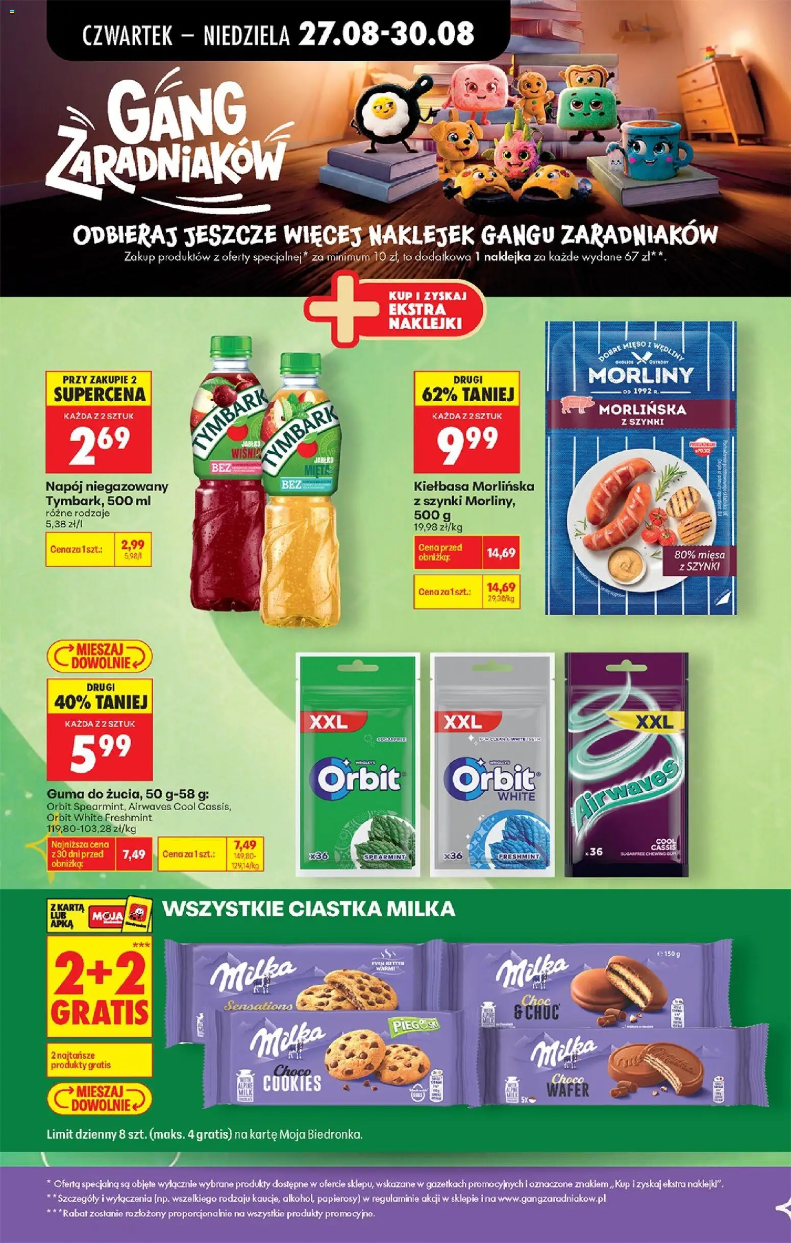 Biedronka gazetka od czwartku od 27.08.2026 | Strona: 52 | Produkty: Karta, Mięta, Ciastka, Milka choco wafer