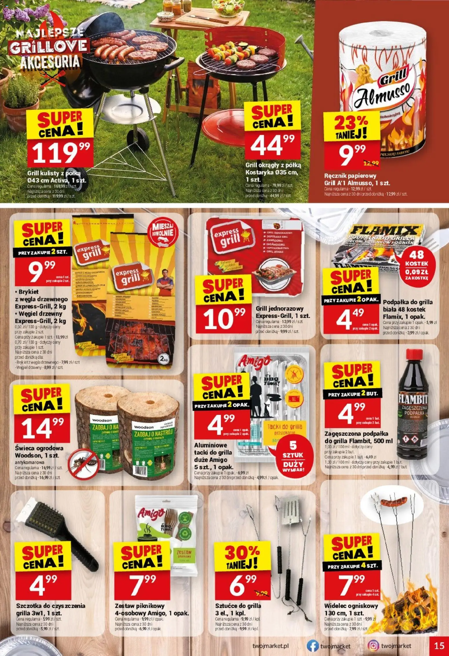 Twój Market gazetka od 20.05.2026 | Strona: 15 | Produkty: Szczotka, Grill jednorazowy, Sztućce, Ręcznik papierowy