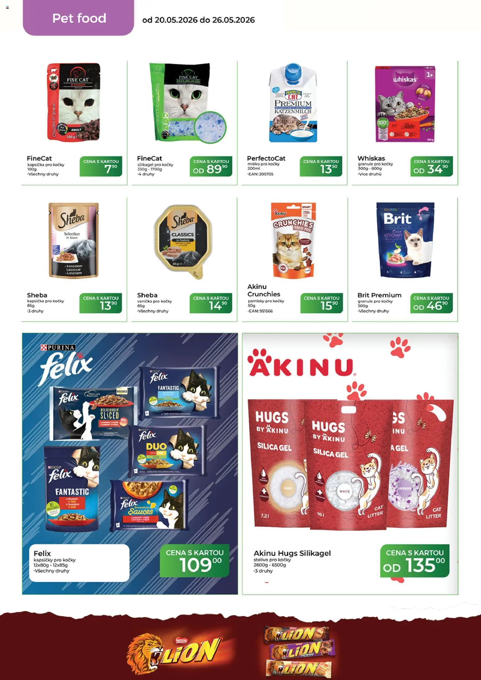 Tamda Foods leták od 20.05.2026 | Strana: 50 | Produkty: Felix fantastic, Purina, Whiskas, Stelivo