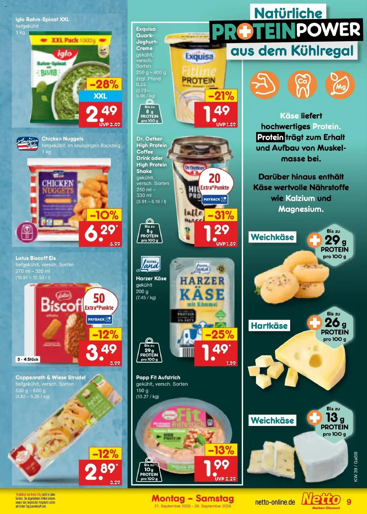 Netto Marken-Discount Prospekt Oldenburg – gültig ab 21.09.2026 | Seite: 13 | Produkte: Quark, Käse, Joghurt, Eis