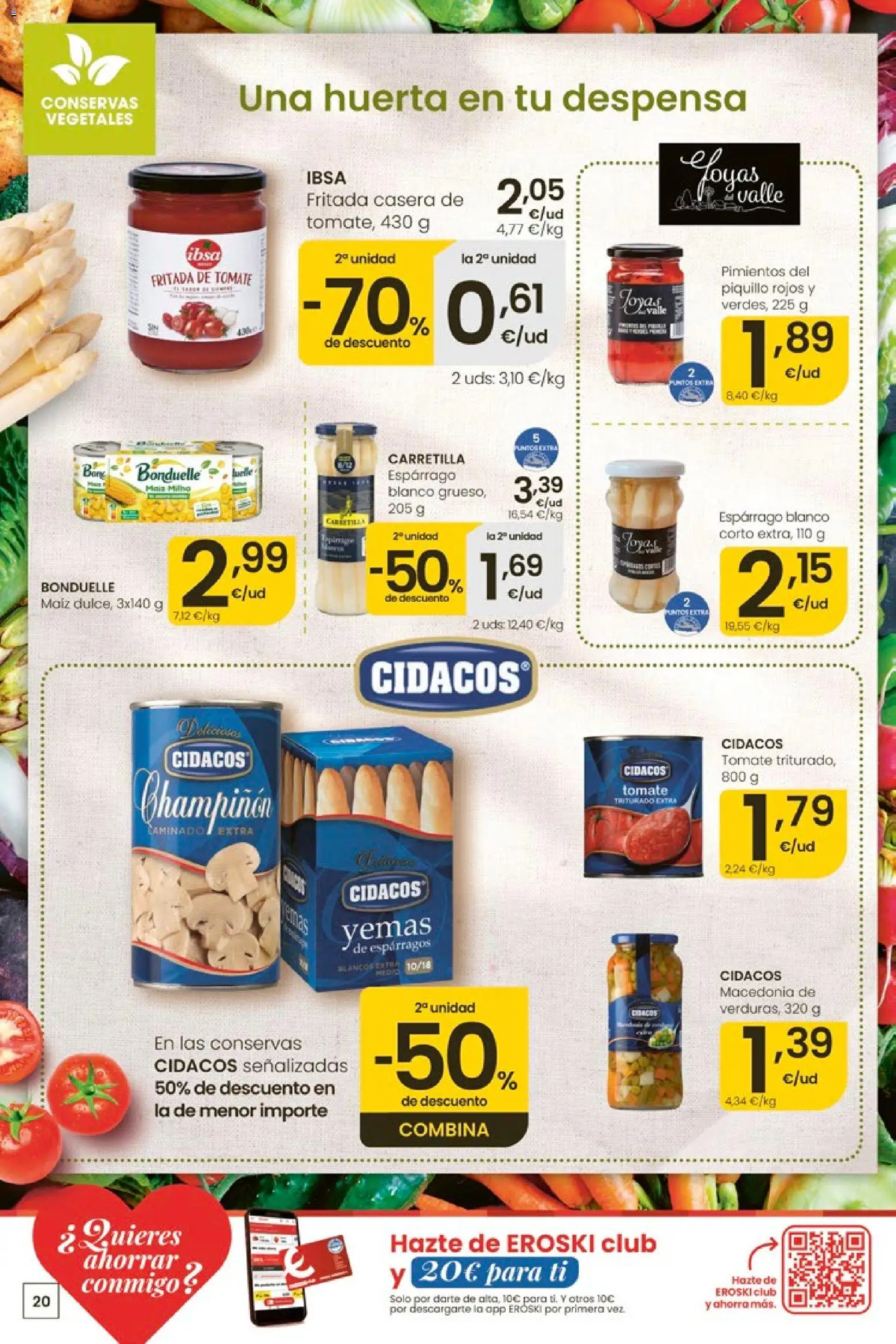 Eroski Ofertones de verano │ válido desde el 11.06.2026 | Página: 20 | Productos: Νερό καρύδας, Tomate triturado