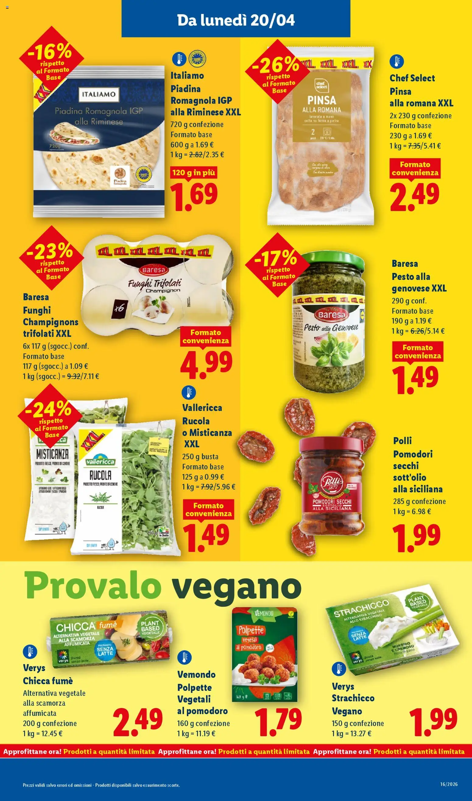 Volantino Lidl del 16.04.2026 | Pagina: 45 | Prodotti: Rucola, Pomodori, Forno, Polpette