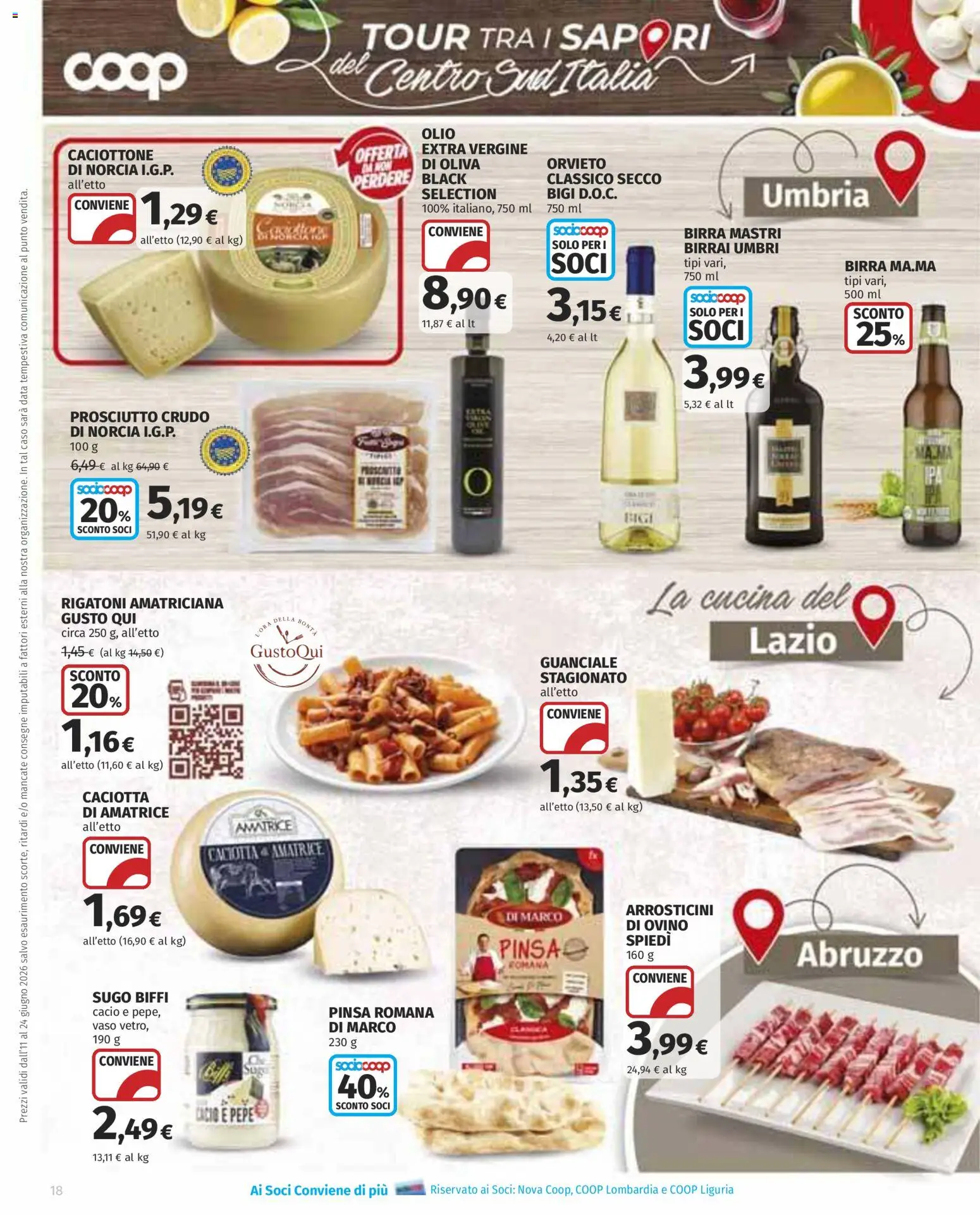 Volantino COOP del 11.06.2026 | Pagina: 18 | Prodotti: Prosciutto, Data, Sugo, Guanciale