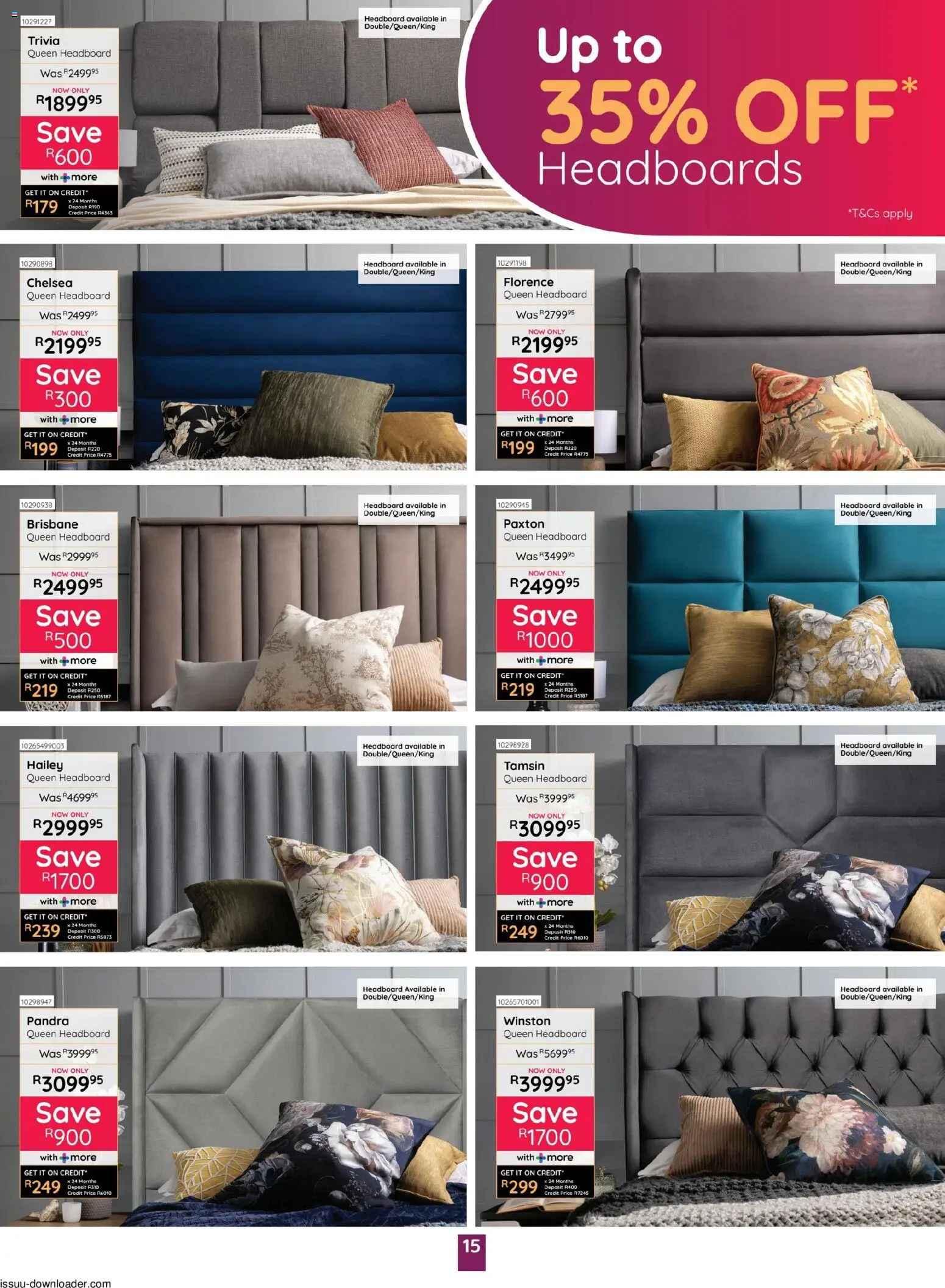 New Bradlows catalogue – valid from 21.05.2026 | Page: 15 | Products: Headboard