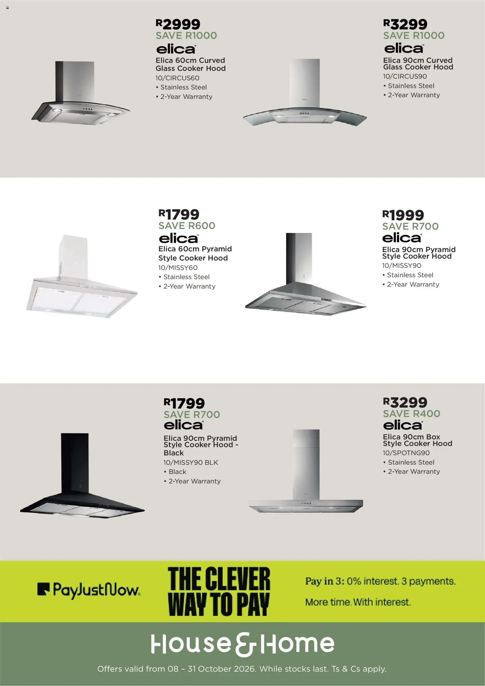 New House and Home catalogue – valid from 08/10/2026 | Page: 4 | Products: Cooker, Box, Hood