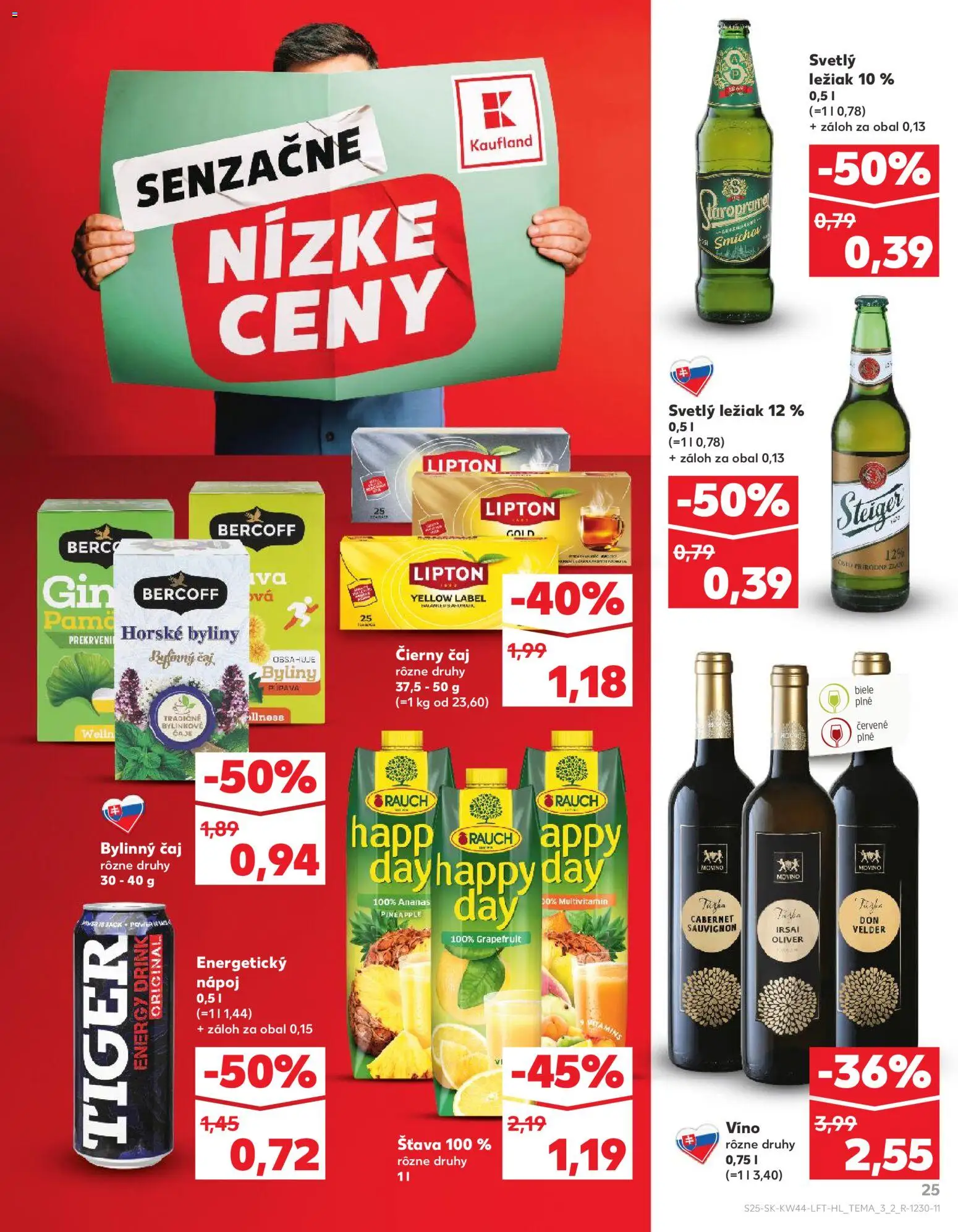 Nové Kaufland akcie – leták je platný od 30.10.2025 | Strana: 25 | Produkty: Čierny čaj, Staropramen, Ananás, Energetický nápoj