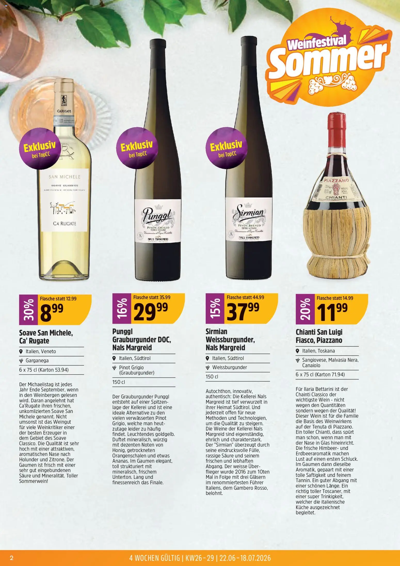 TopCC aktionen Sommer Weinfestival – gültig ab 22.06.2026 | Seite: 2 | Produkte: Wein