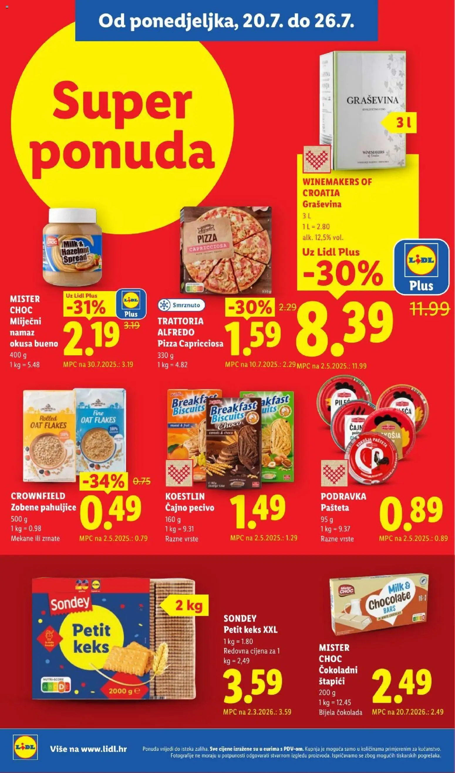 Lidl katalog | vrijedi od 20.07.2026 | Stranica: 6 | Proizvodi: Mliječni namaz, Keks, Pašteta, Čajno pecivo