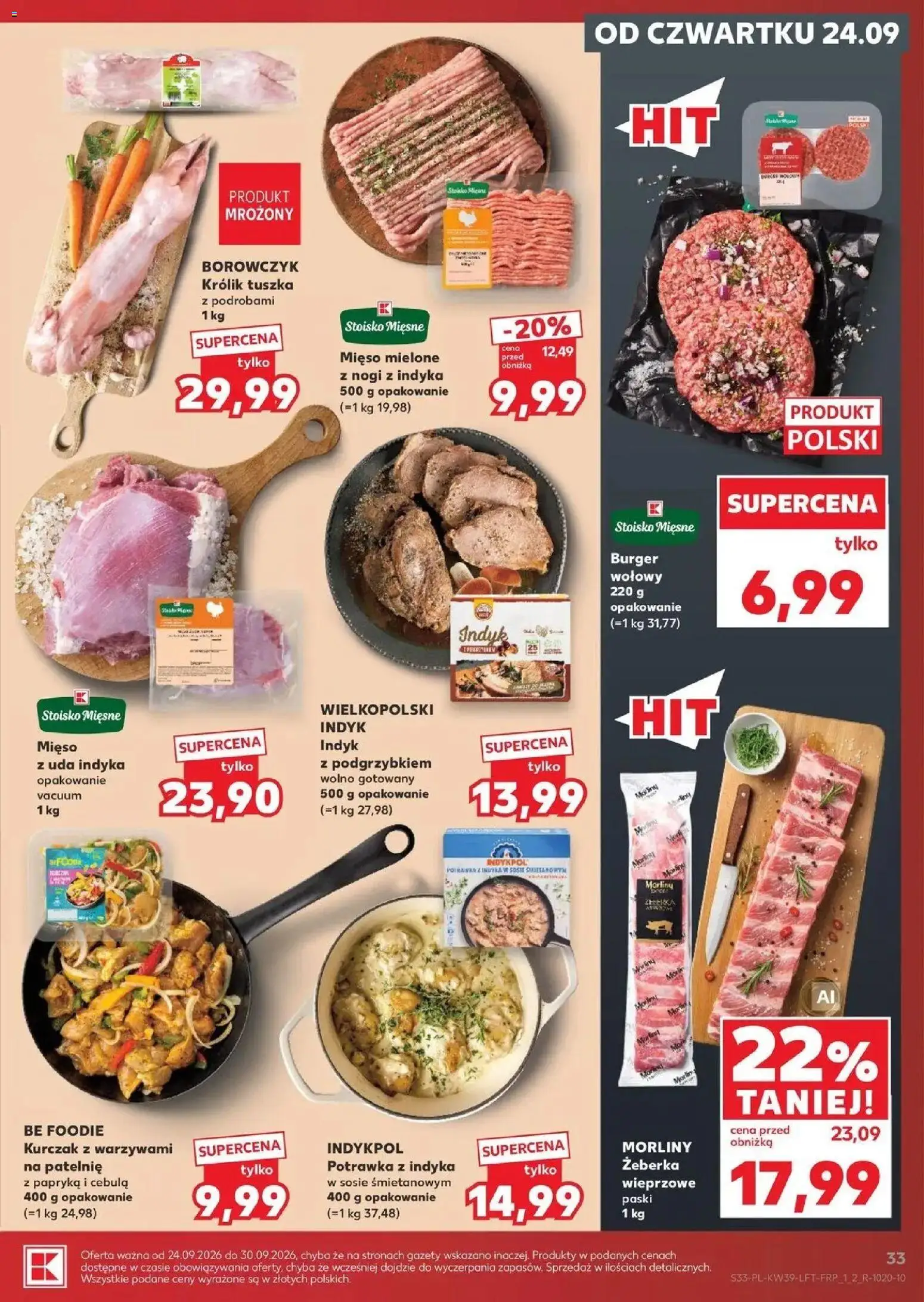 Kaufland gazetka od 24.09.2026 | Strona: 33 | Produkty: Królik, Gazety, Papryka, Burger