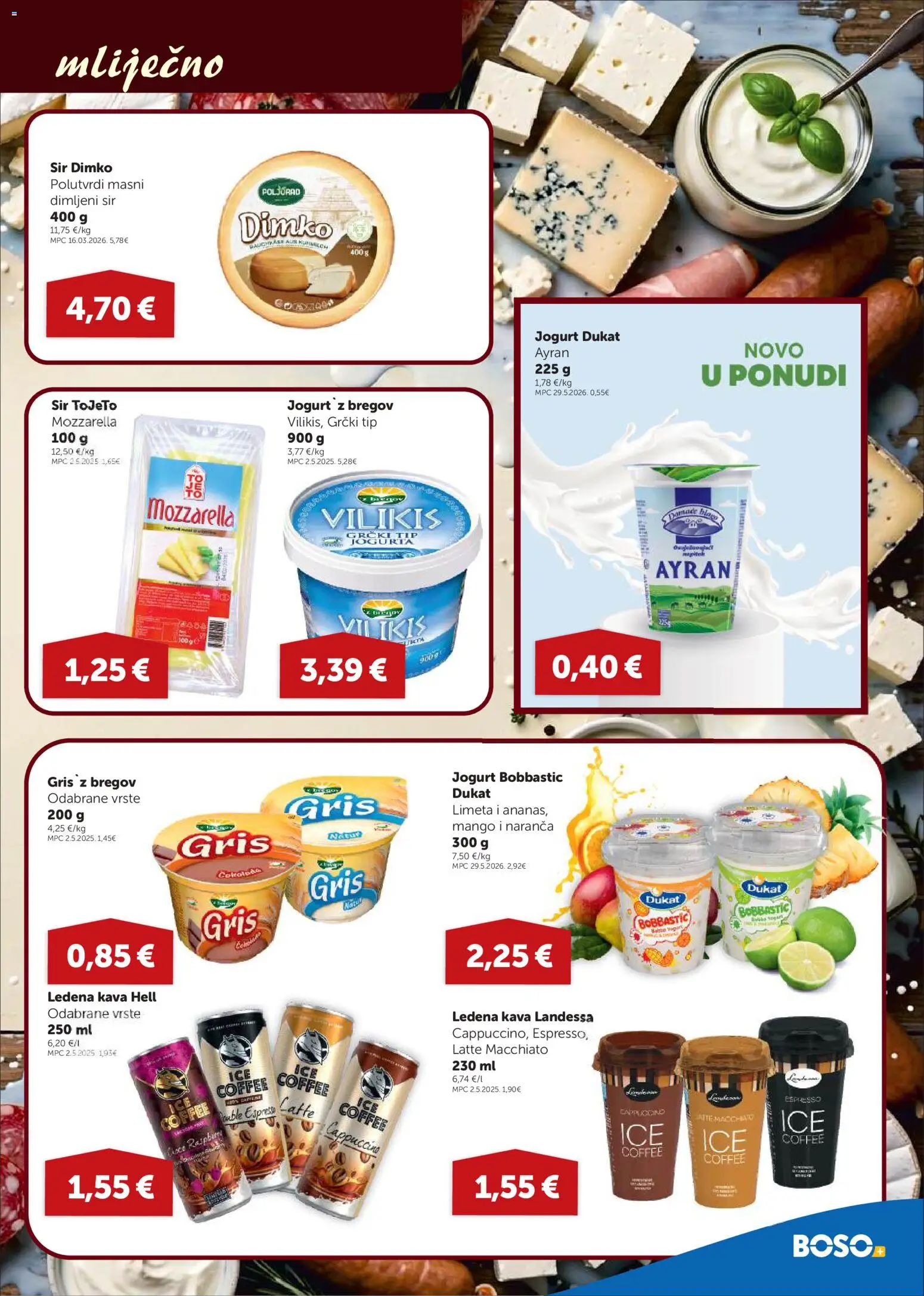 Boso katalog | vrijedi od 03.09.2026 | Stranica: 5 | Proizvodi: Mozzarella, Ledena kava, Mango, Cappuccino