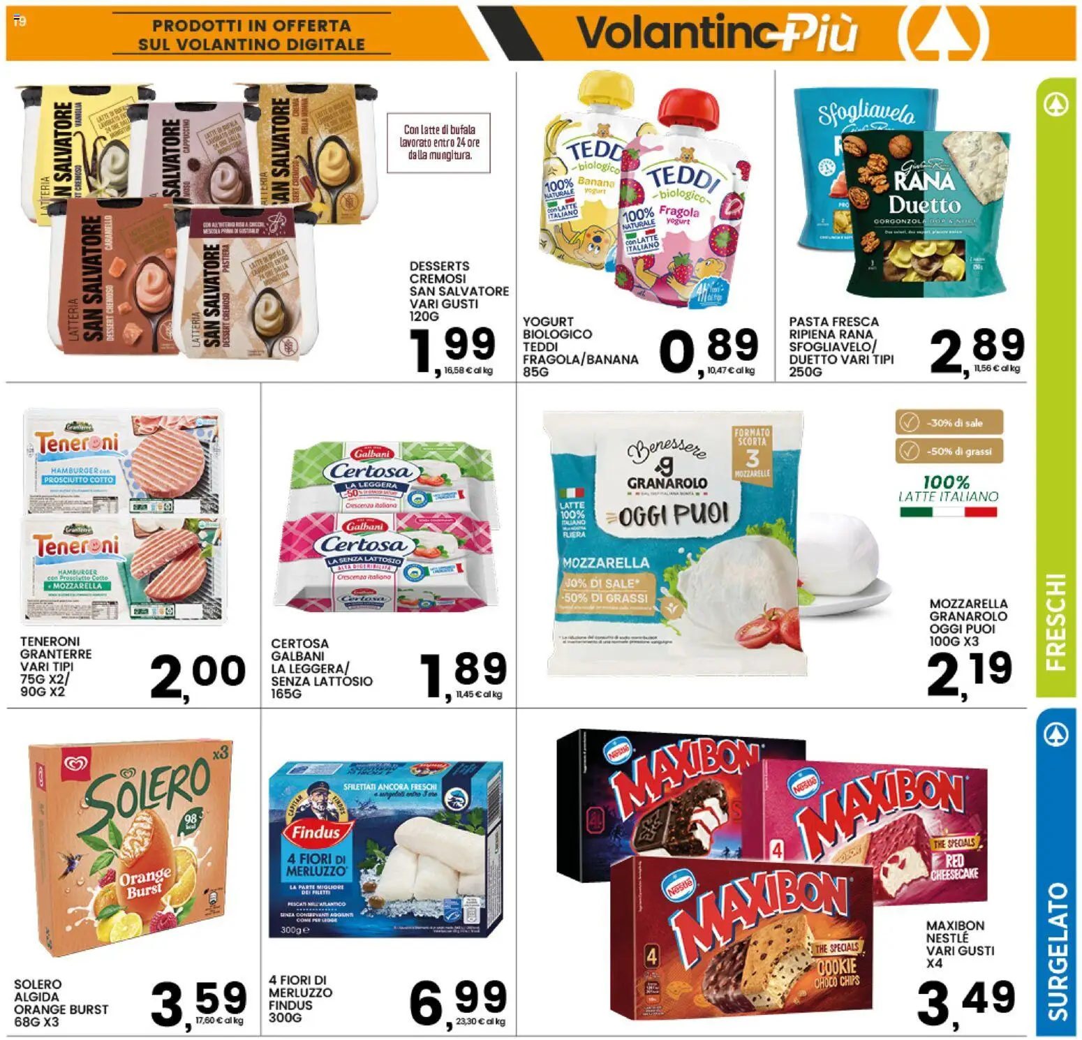 Volantino Interspar del 20/08/2026 | Pagina: 19 | Prodotti: Mozzarella, Gorgonzola, Cheesecake, Senza lattosio