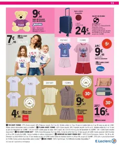 E.Leclerc - Prévisualisation de CHEMISIER OU SHORT FEMME BIO, CHEMISIER OU SHORT FEMME BIO - 100% Coton Biologique. Femme: Du 36 au 46. Chemisier ou short Enfant du 3 au 12 ans vendus au prix de 6,95€ l'unité. Existe en chemise homme du M au XXL au prix de 14,95€ -30% soit un prix de lancement de 10,46€. Autres coloris disponibles selon modèle. valide à partir de 19.05.2026 | Page: 13