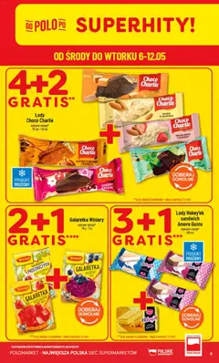 Pogląd oferty "POLOmarket gazetka" - ważna od 06.05.2026 | Strona: 5 | Produkty: Galaretka, Sandwich, Lody