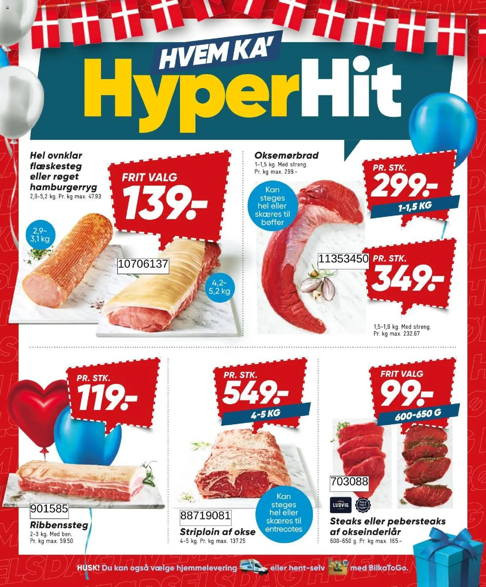 Bilka tilbudsavis – gyldig fra 31/07/2026 | Side: 5 | Produkter: Bøffer, Flæskesteg, Hamburgerryg, Okseinderlår