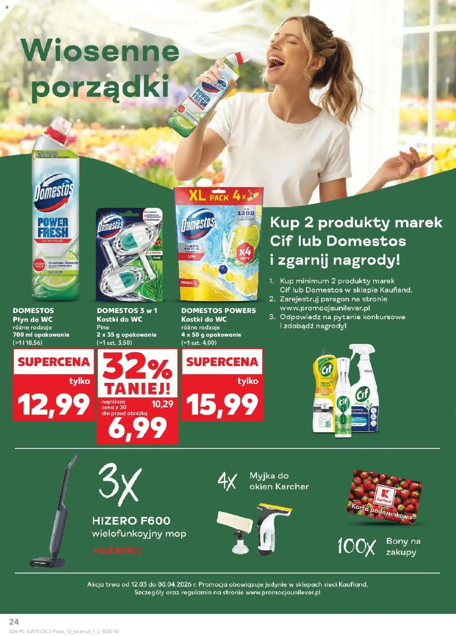 Kaufland gazetka - Dom na Wielkanoc od 12.03.2026 | Strona: 24 | Produkty: Kostki do wc, Karta, Myjka do okien Kärcher, Zapach