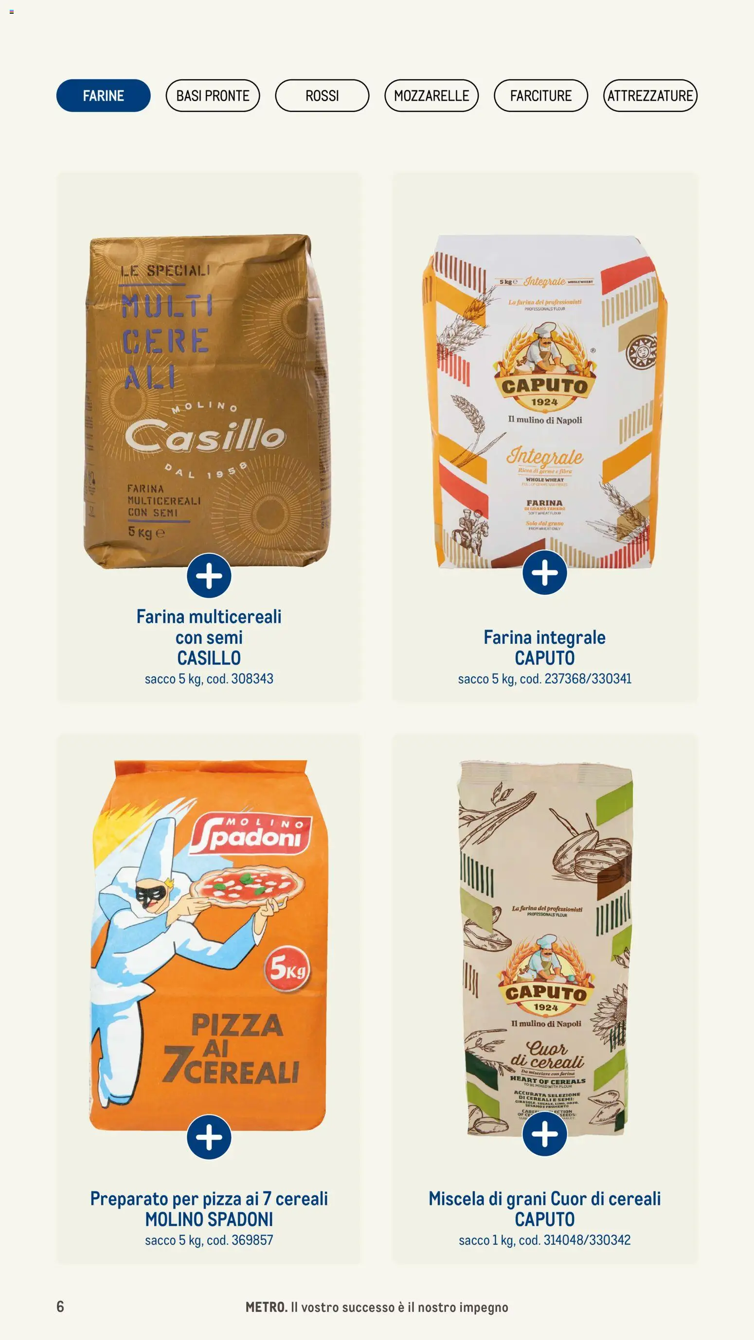 Volantino Metro del 08/01/2026 | Pagina: 6 | Prodotti: Pizza, Cereali, Farina, Farina integrale