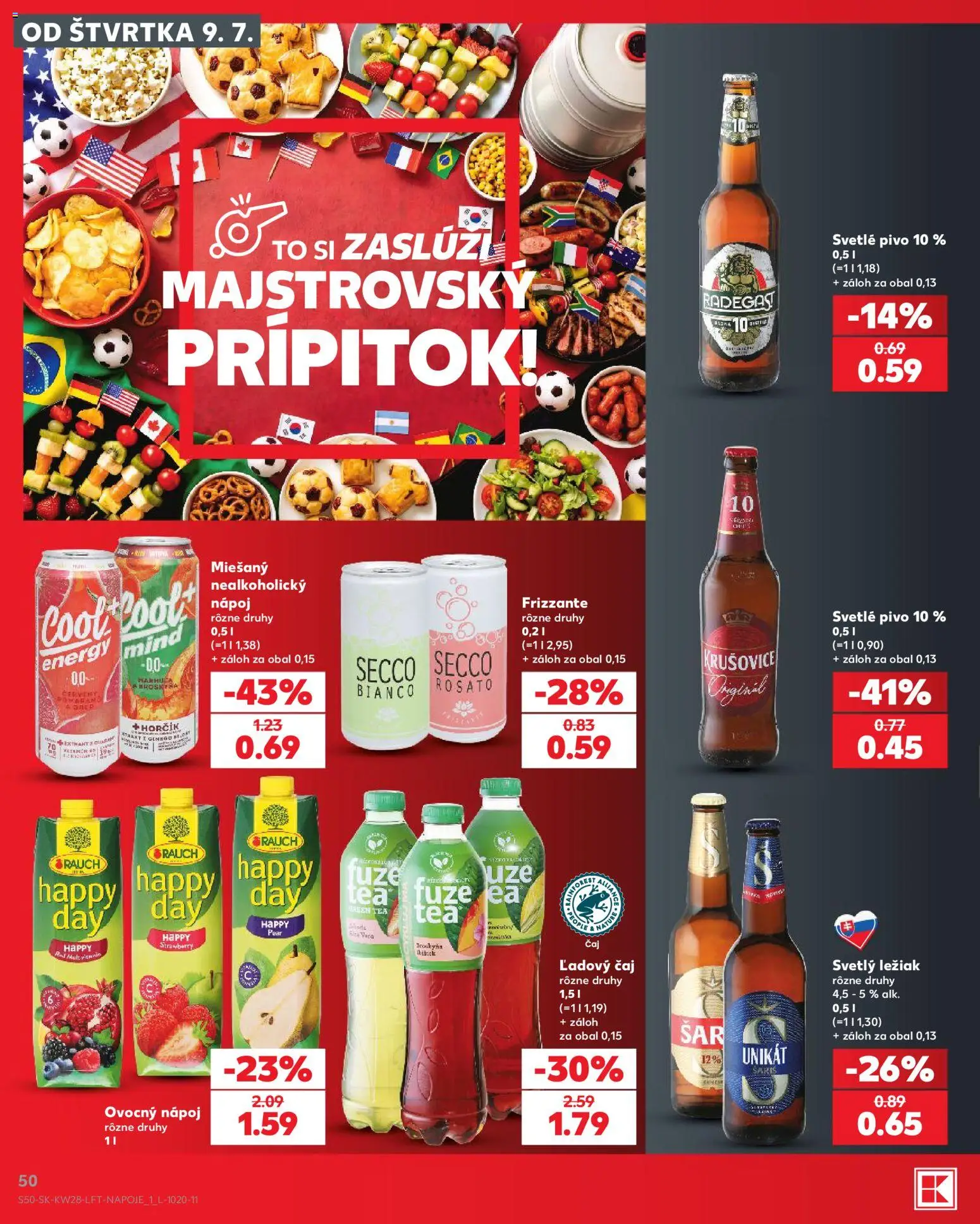 Kaufland SK akciós ujság - amely érvényes a következő dátumtól: 2026.07.09. | Oldal: 50 | Termékek: Tea