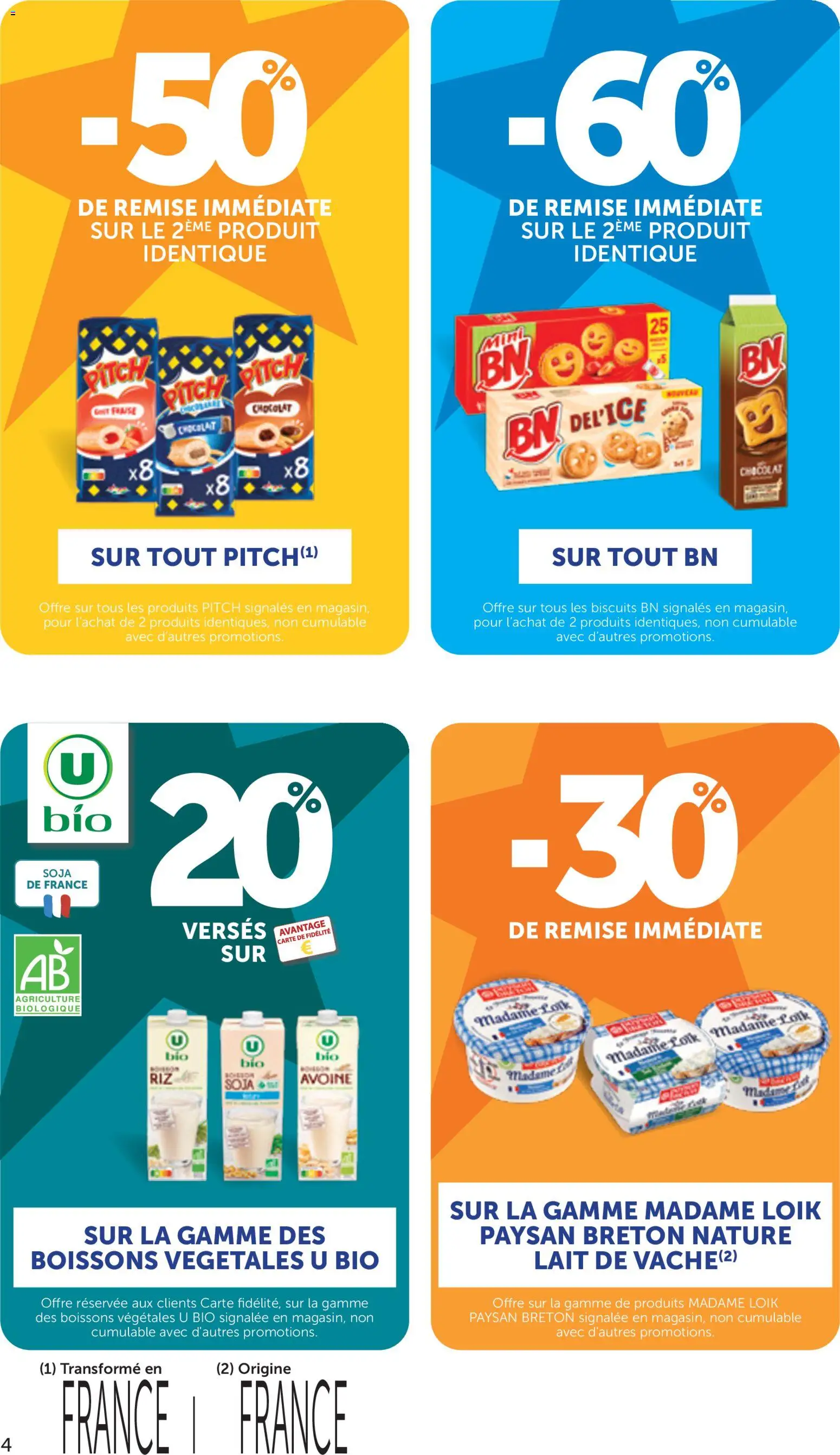 {H1} | Page: 4 | Produits: Fraise, Boissons, Lait, Biscuits
