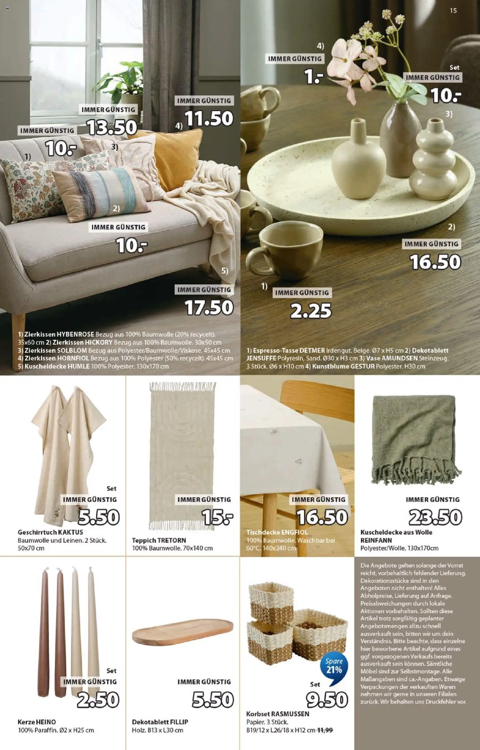 JYSK Prospekt aktuell gültig ab 10.06.2026 | Seite: 15 | Produkte: Teppich, Vase