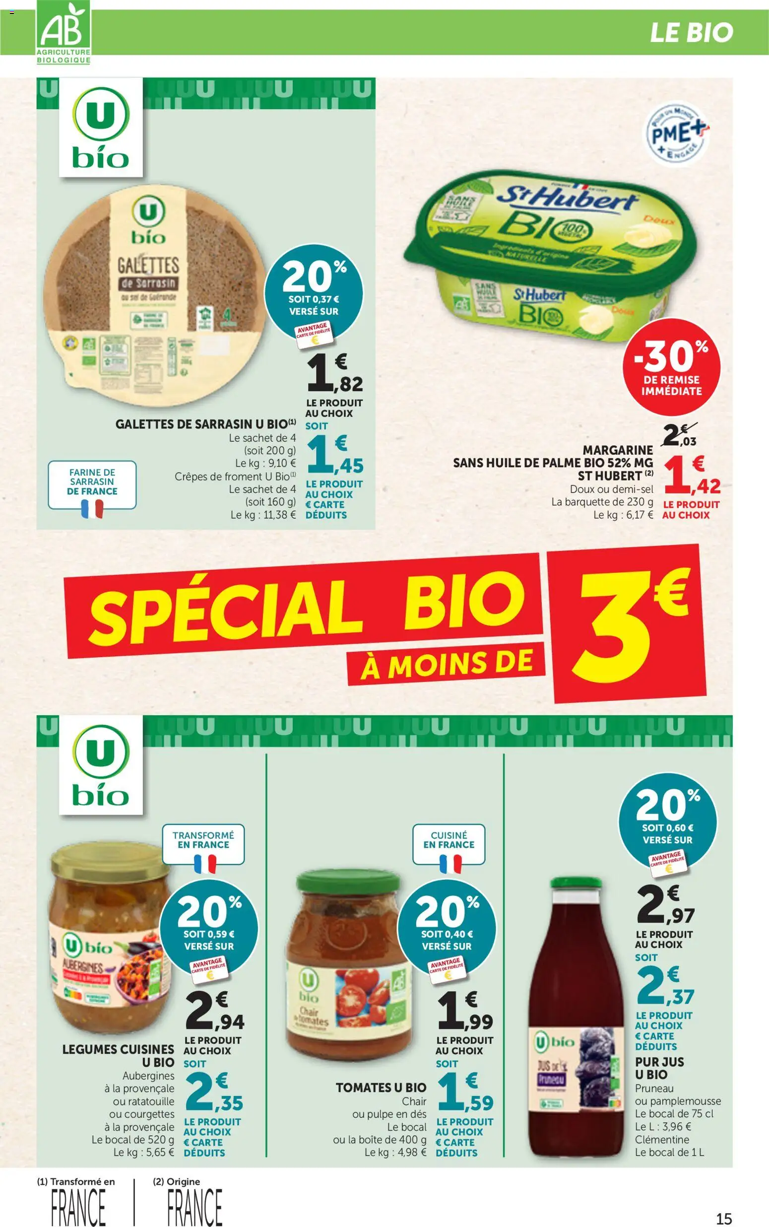 {H1} | Page: 15 | Produits: Clémentine, Farine, Huile, Aubergines