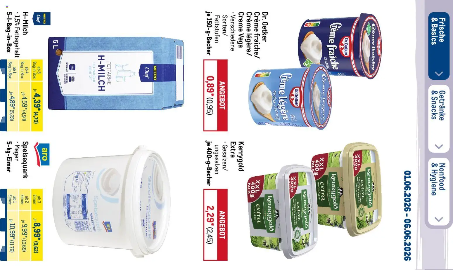 Metro Prospekt – gültig ab 01.06.2026 | Seite: 16 | Produkte: Butter, Rapsöl, Creme, Speisequark