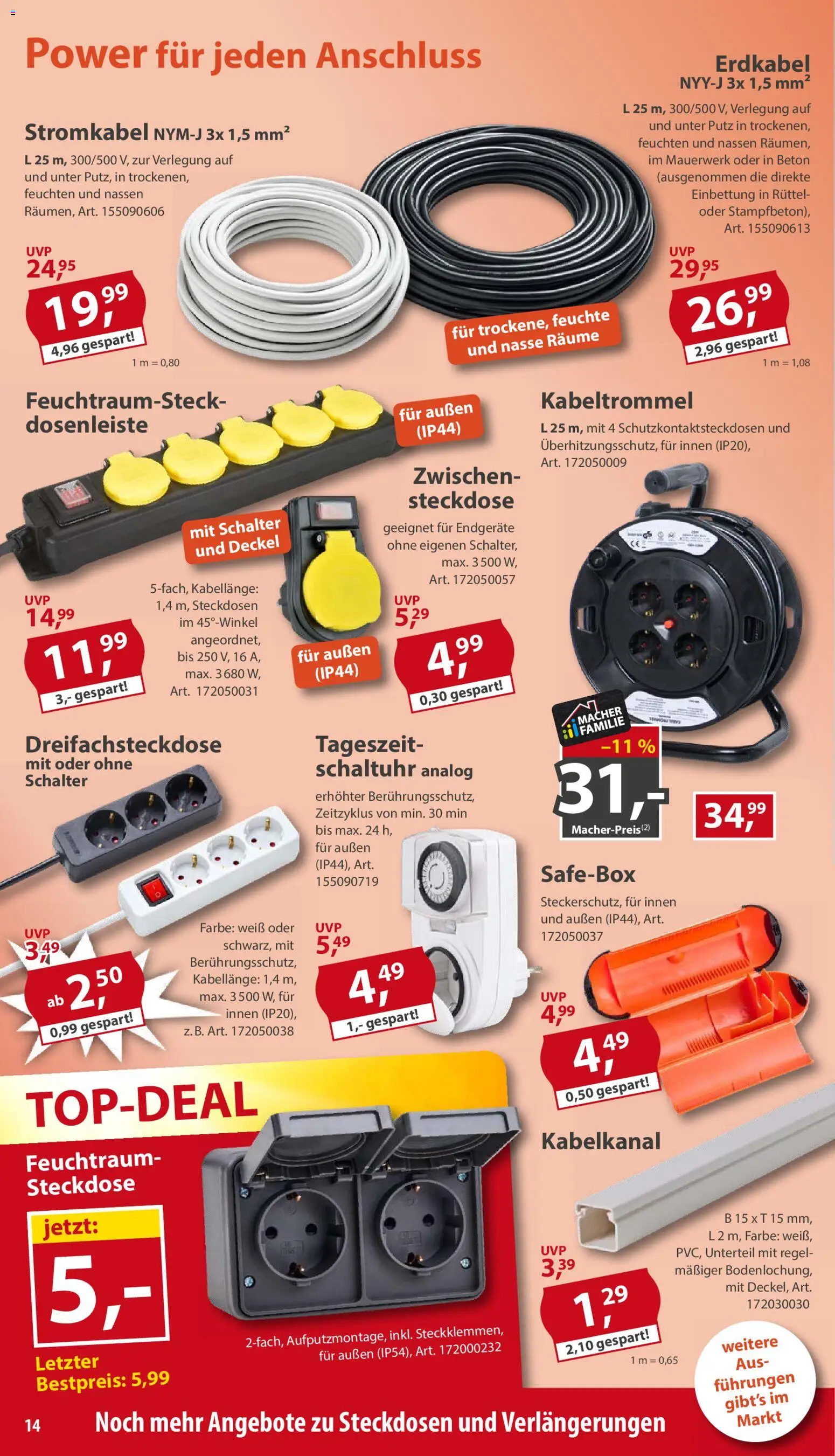 Sonderpreis Baumarkt Prospekt – gültig ab 12.09.2026 | Seite: 14 | Produkte: Steckdose
