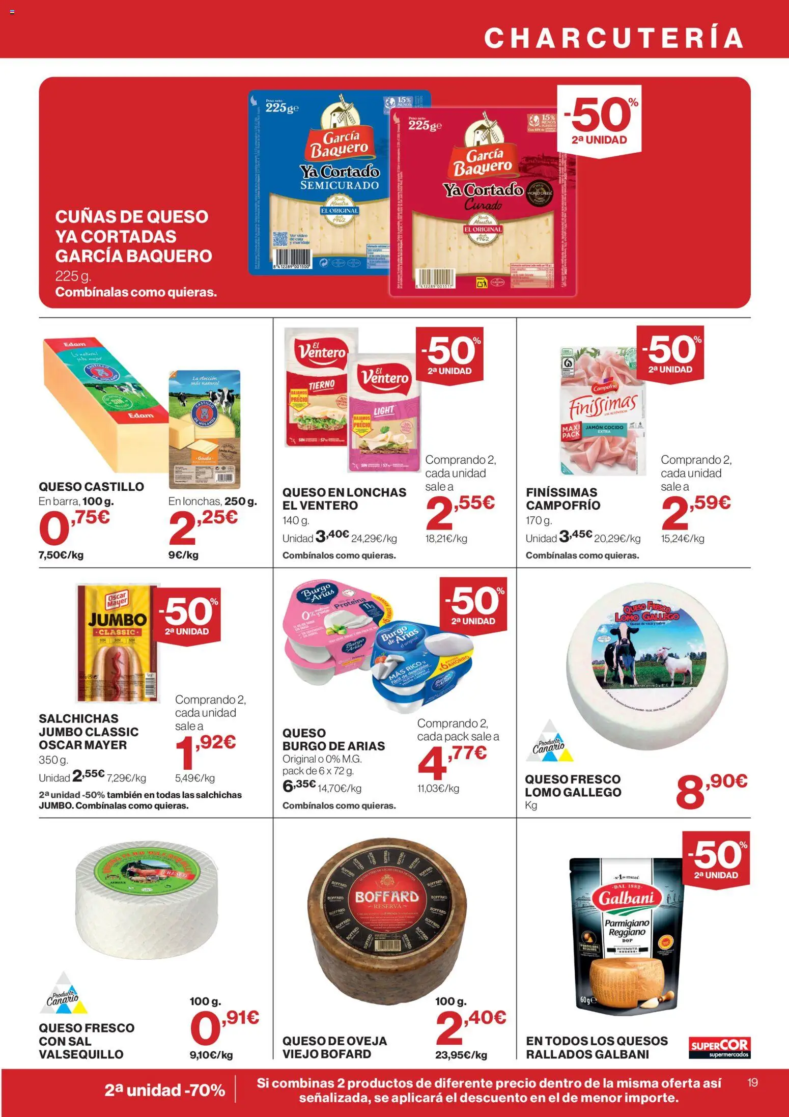 Supercor Canarias │ válido desde el 21.05.2026 | Página: 19 | Productos: Queso de vaca, Jamón, Jamón cocido, Queso fresco