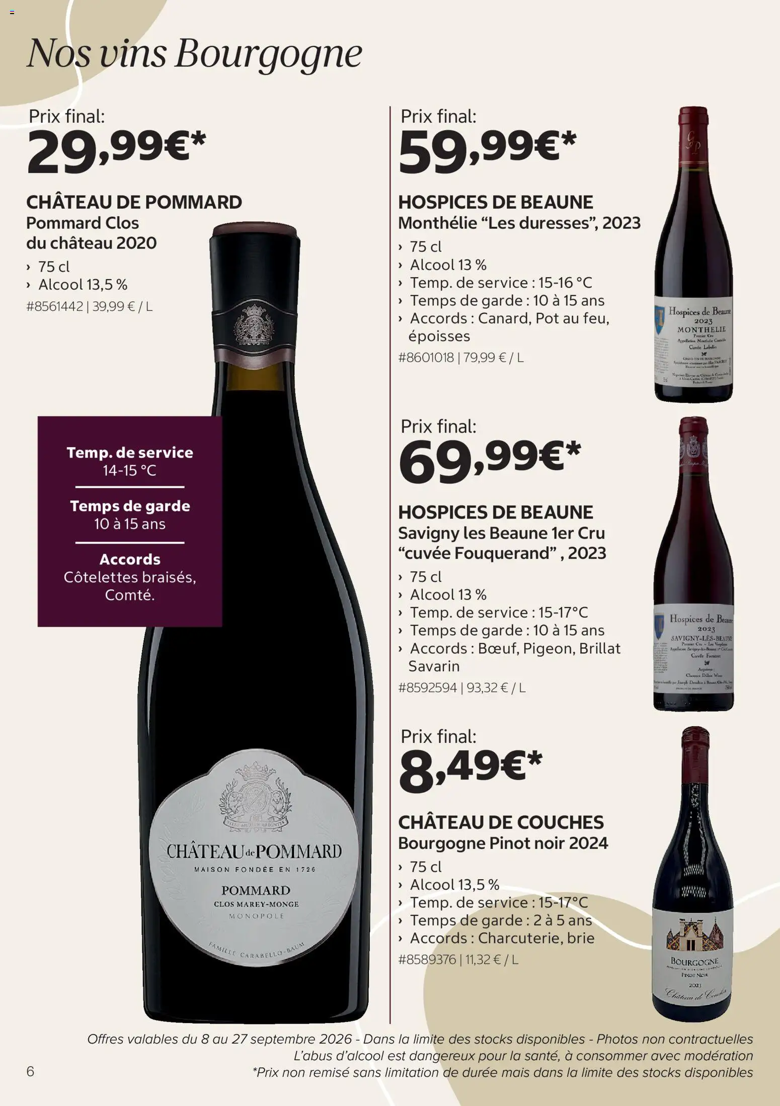{H1} | Page: 6 | Produits: Couches, Mais, Bourgogne, Brie