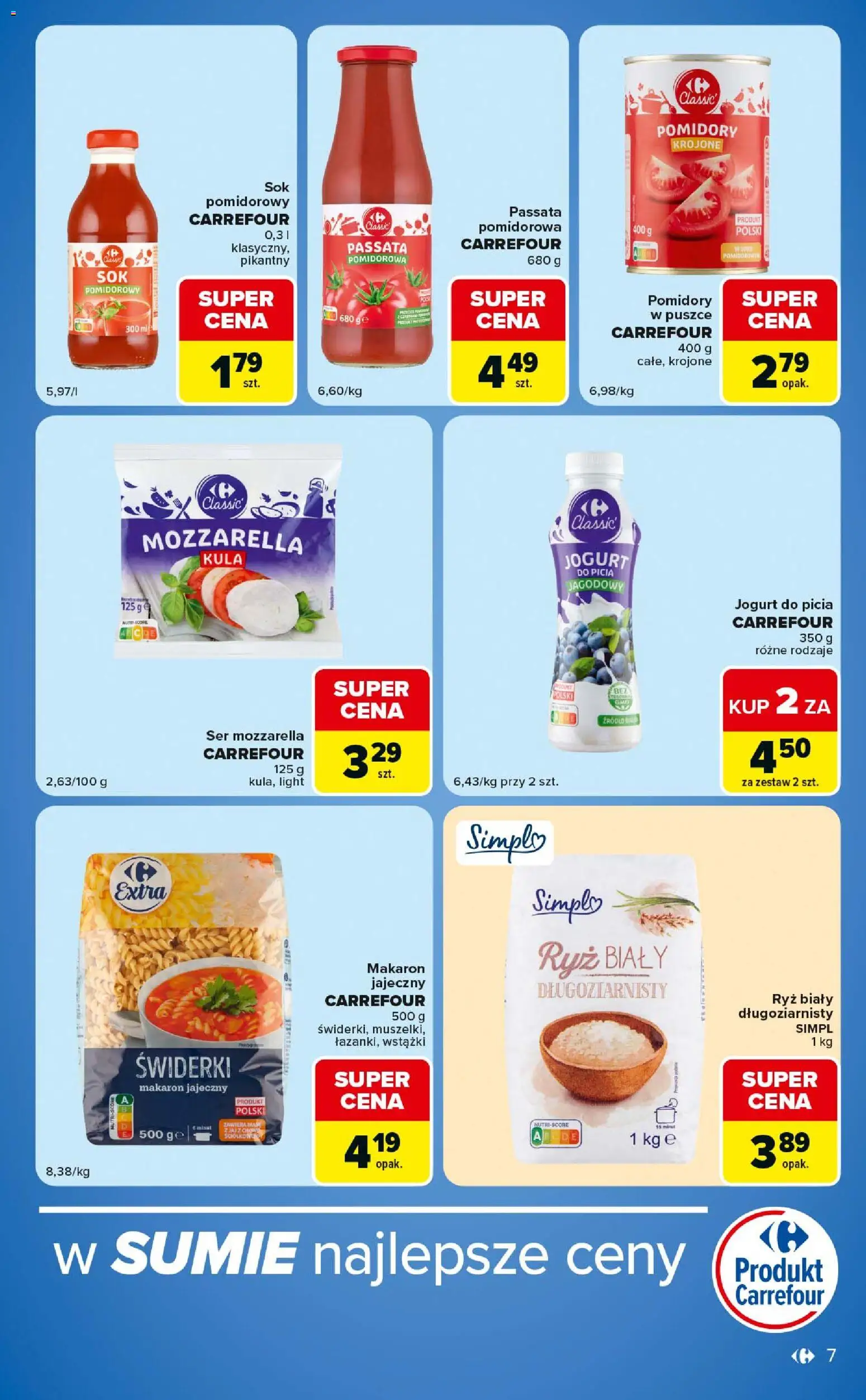 Carrefour gazetka - Express od 09.06.2026 | Strona: 7 | Produkty: Ser, Pomidory, Mozzarella, Makaron