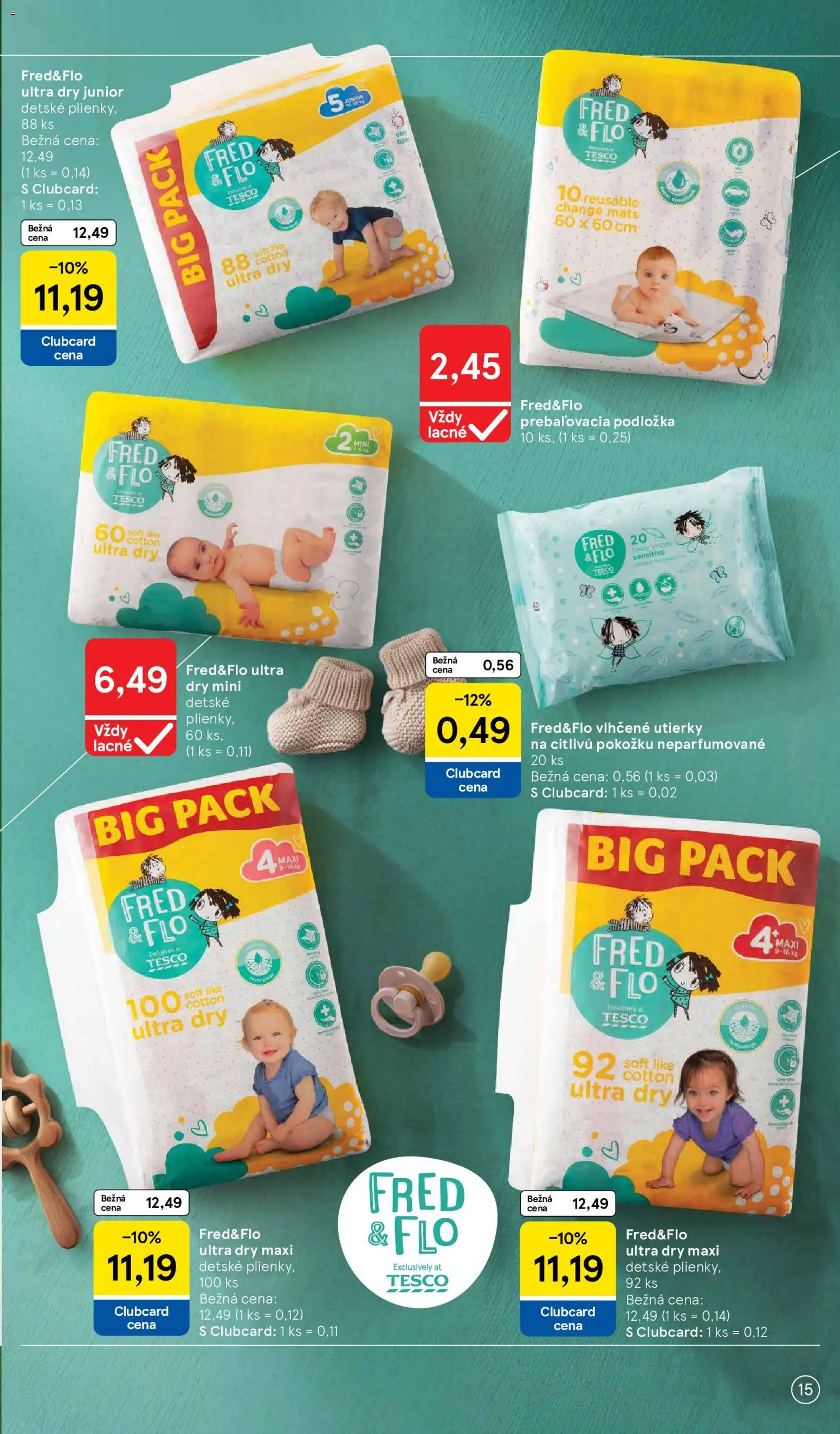 Nové Tesco akcie – leták je platný od 24.08.2026 | Strana: 15 | Produkty: Utierky