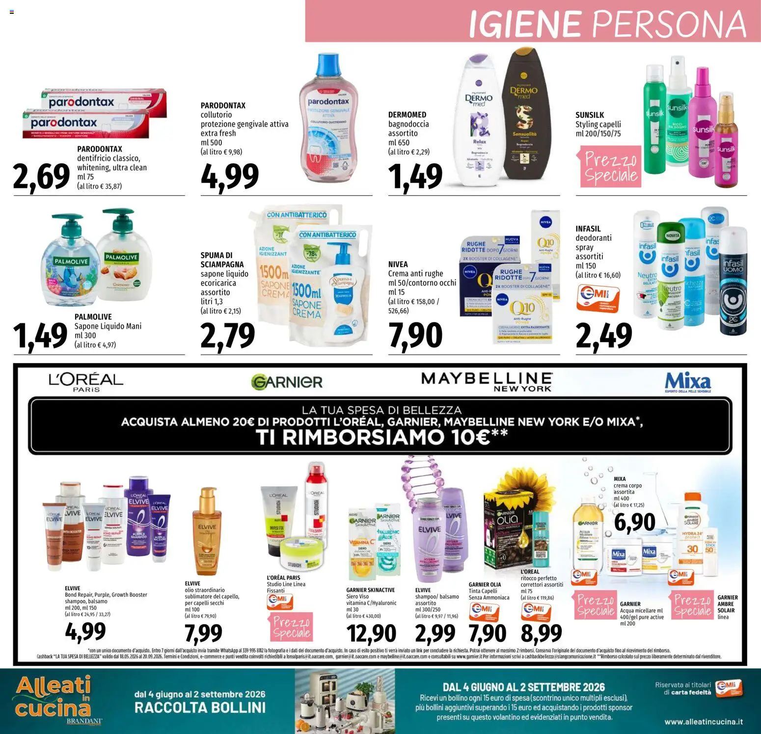 Volantino EMI del 16/07/2026 | Pagina: 22 | Prodotti: Crema, Dentifricio, Collutorio, Acqua