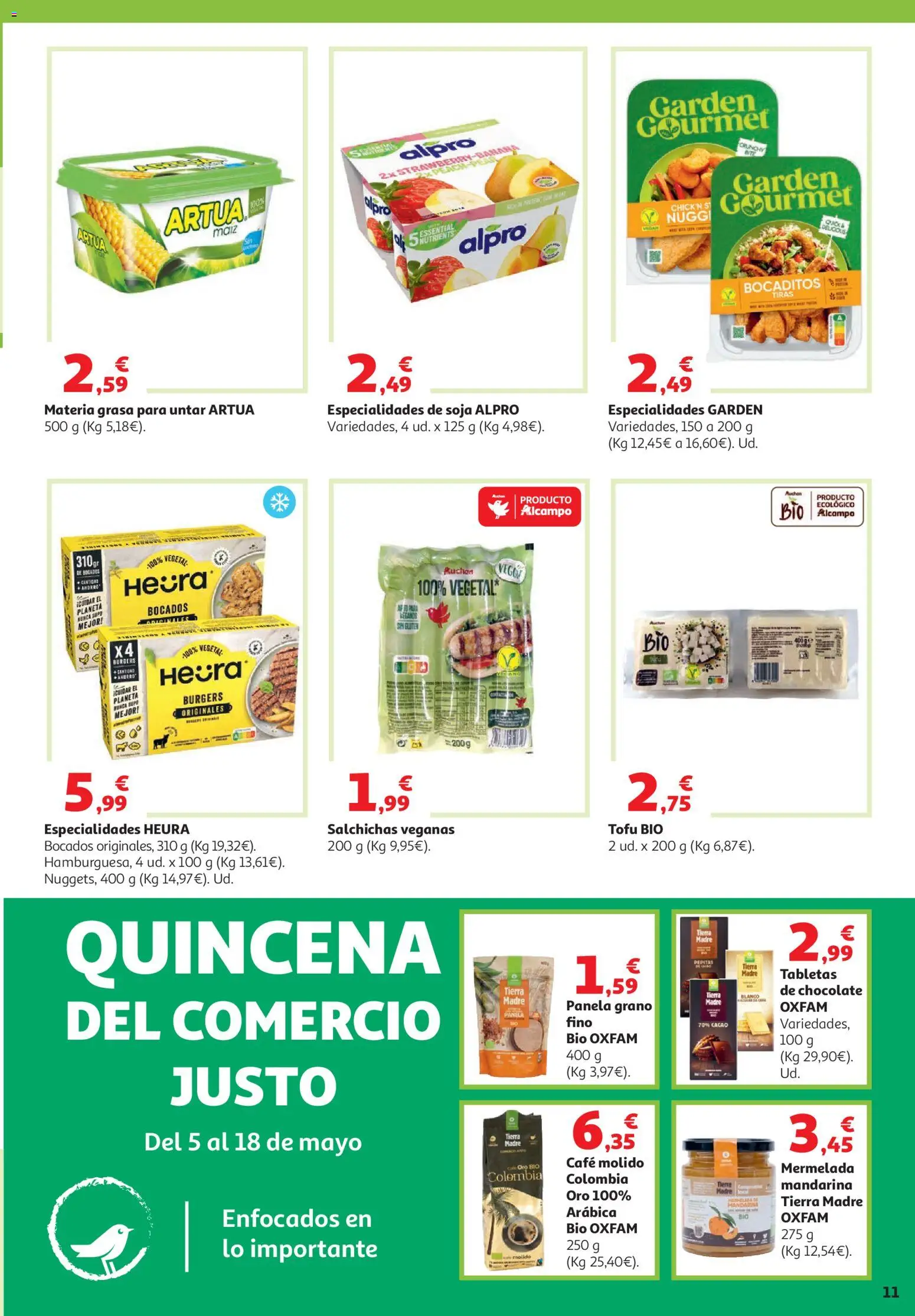 Alcampo HG Nacional Cat │ válido desde el 05.05.2026 | Página: 11 | Productos: Café, Chocolate, Café molido, Φρυγανιές σικάλεως