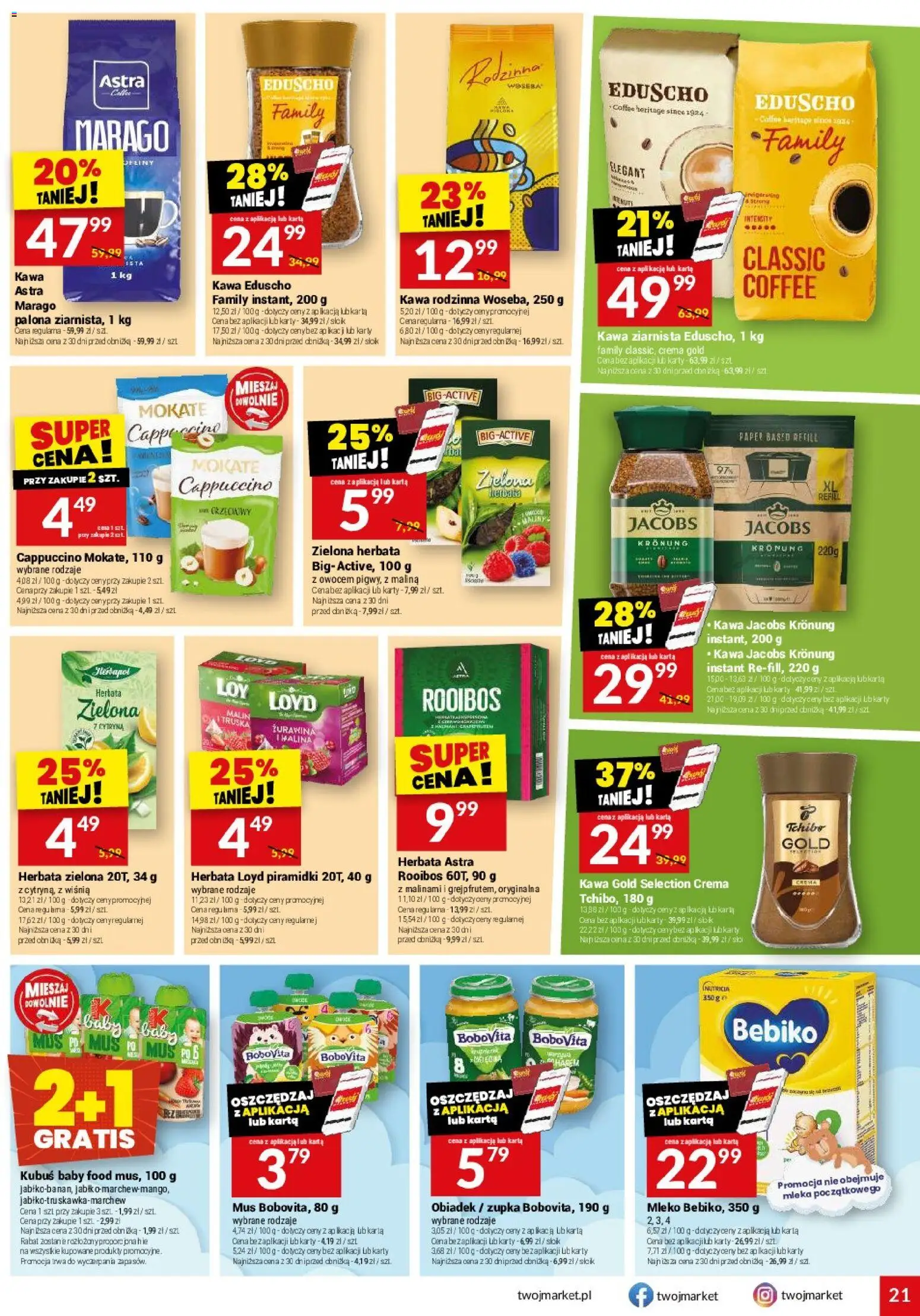 Twój Market gazetka od 02.06.2026 | Strona: 21 | Produkty: Malina, Kawa jacobs, Mleko, Sok